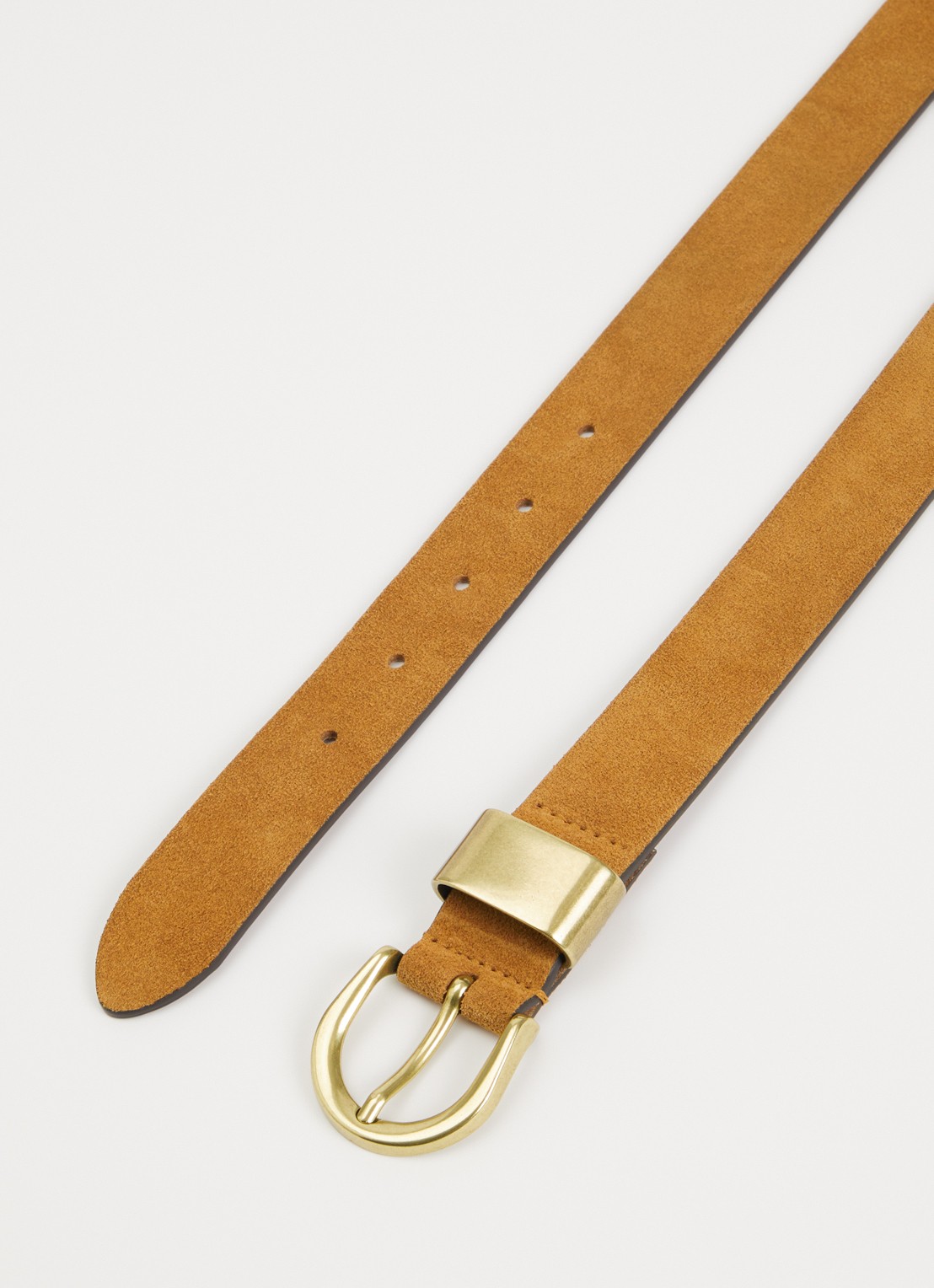 Sessùn Milou riem van suède - detail cognac
