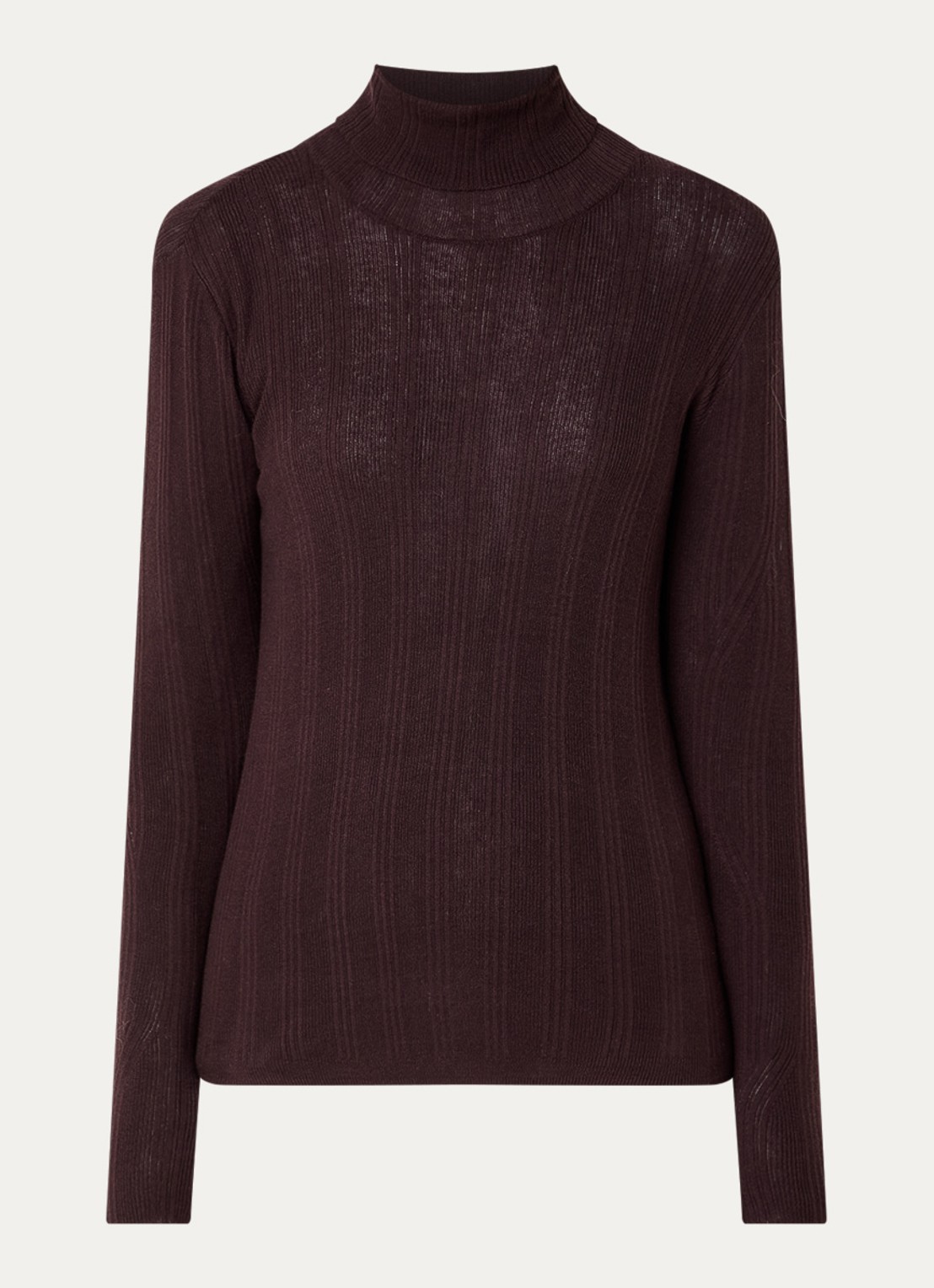 Sessùn Norte grofgebreide pullover met col - voorkant 3 donkerbruin