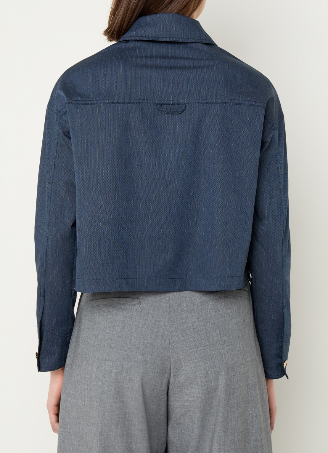 Sessùn Notteri overshirt met opgestikte zakken - achterkant 3 donkerblauw