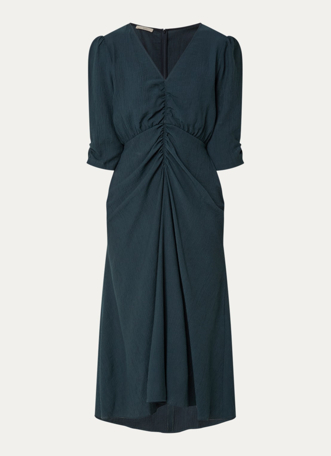 Sessùn Nylia midi jurk met V-hals - voorkant 3 groen