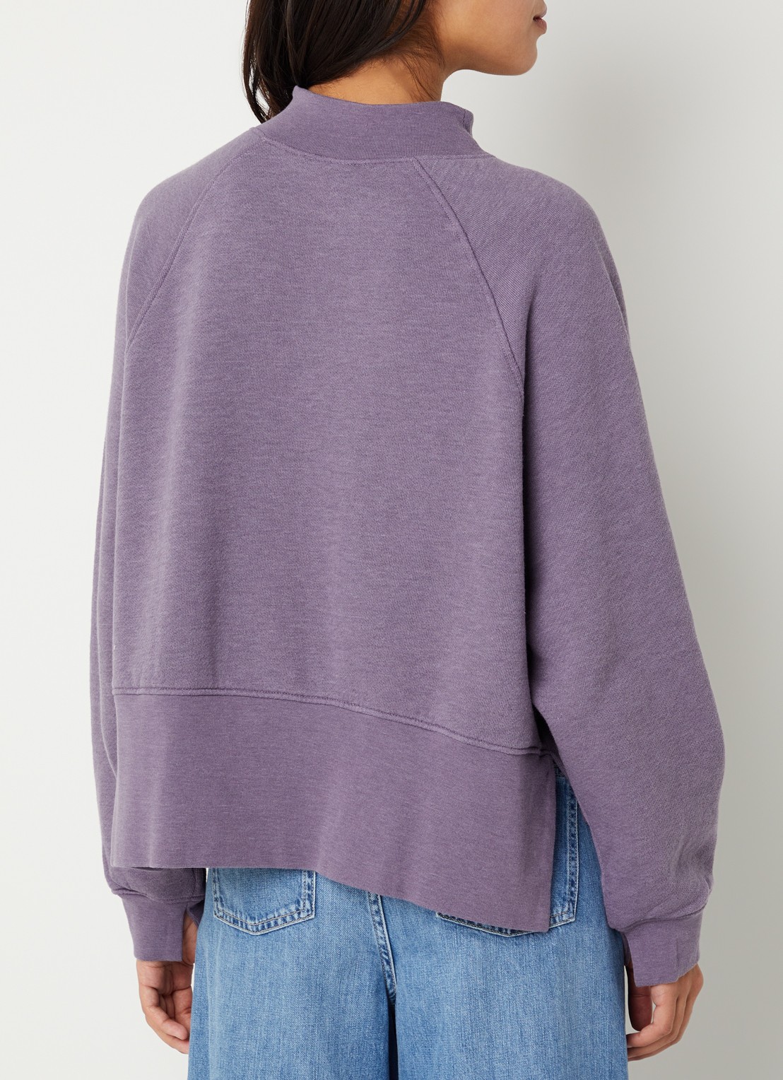 Sessùn Oliveira sweater met opstaande kraag - achterkant lichtpaars