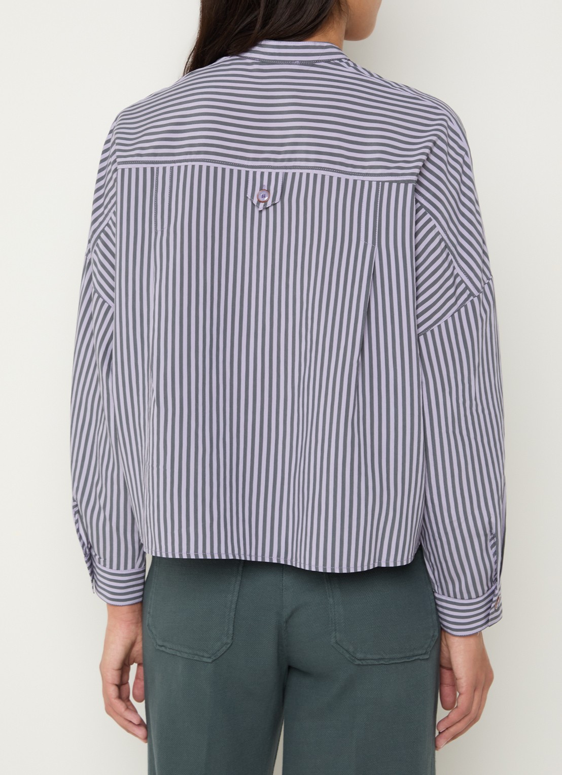 Sessùn Orregio blouse met steepprint en borstzakken - achterkant 4 lila