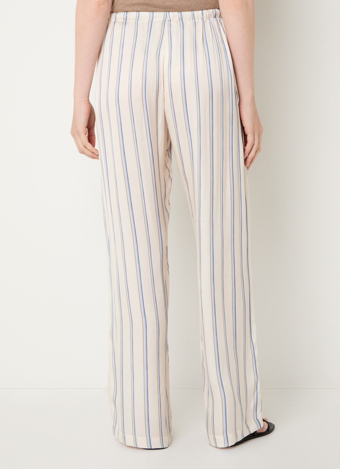 Sessùn Piuma high waist straight fit broek met steekszakken - achterkant gebroken wit