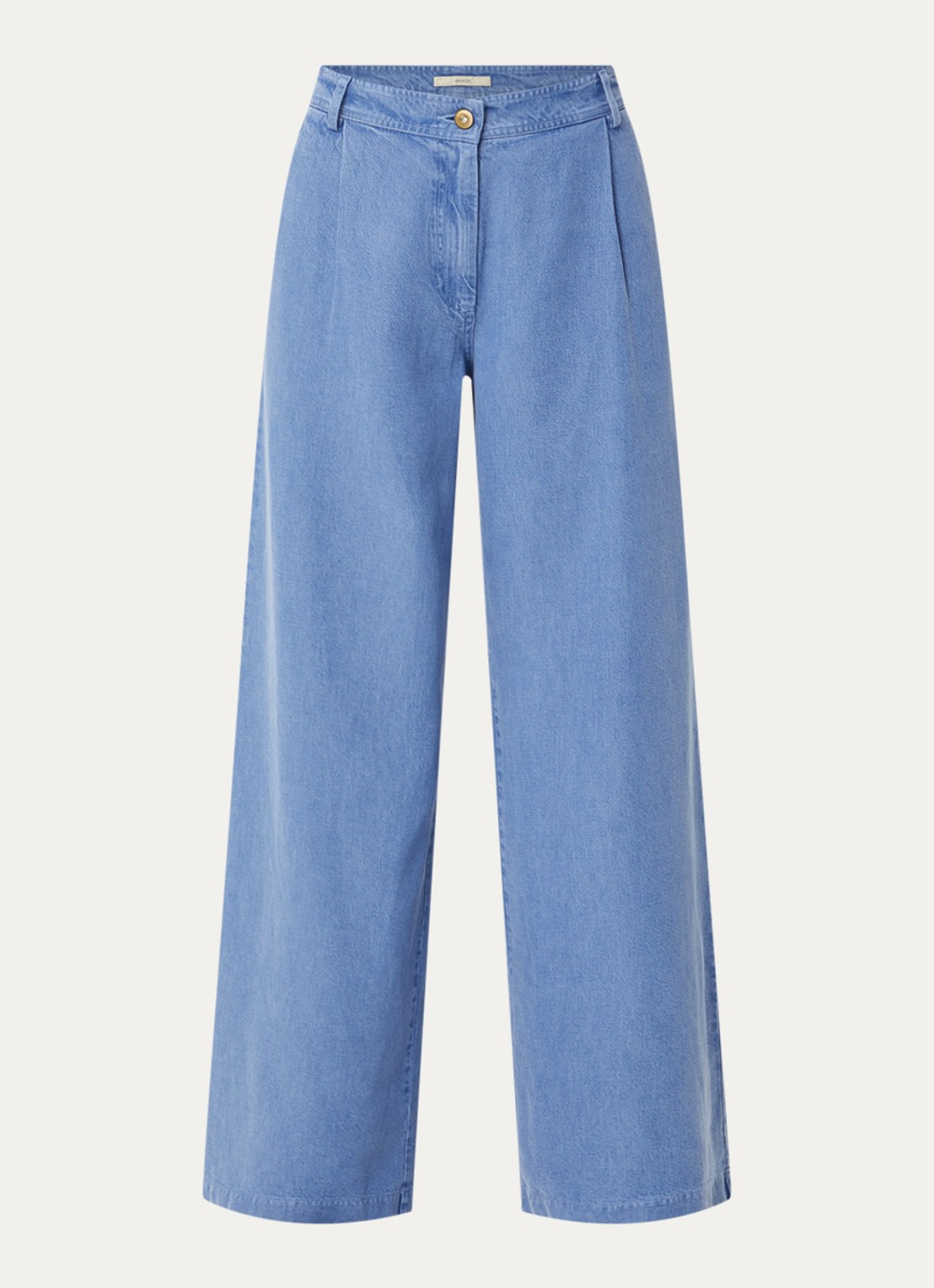 Sessùn Provenco high waist wide fit broek van chambray - voorkant 2 indigo