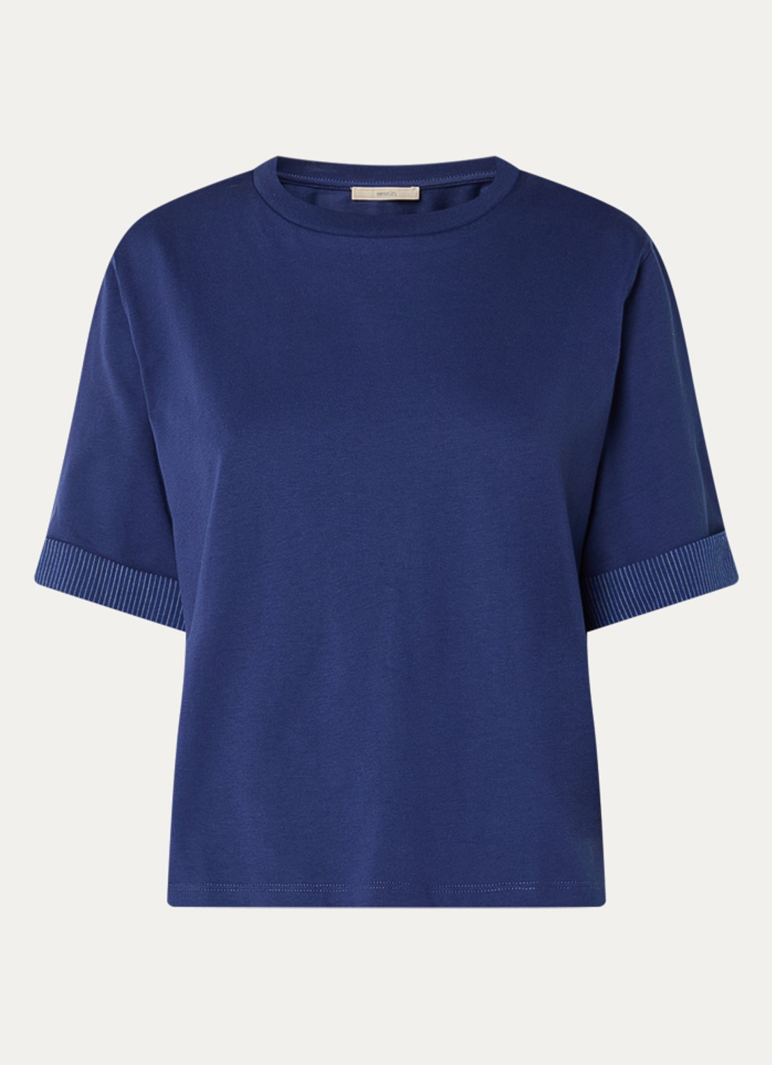 Sessùn Samico T-shirt met streepprint - voorkant 2 donkerblauw