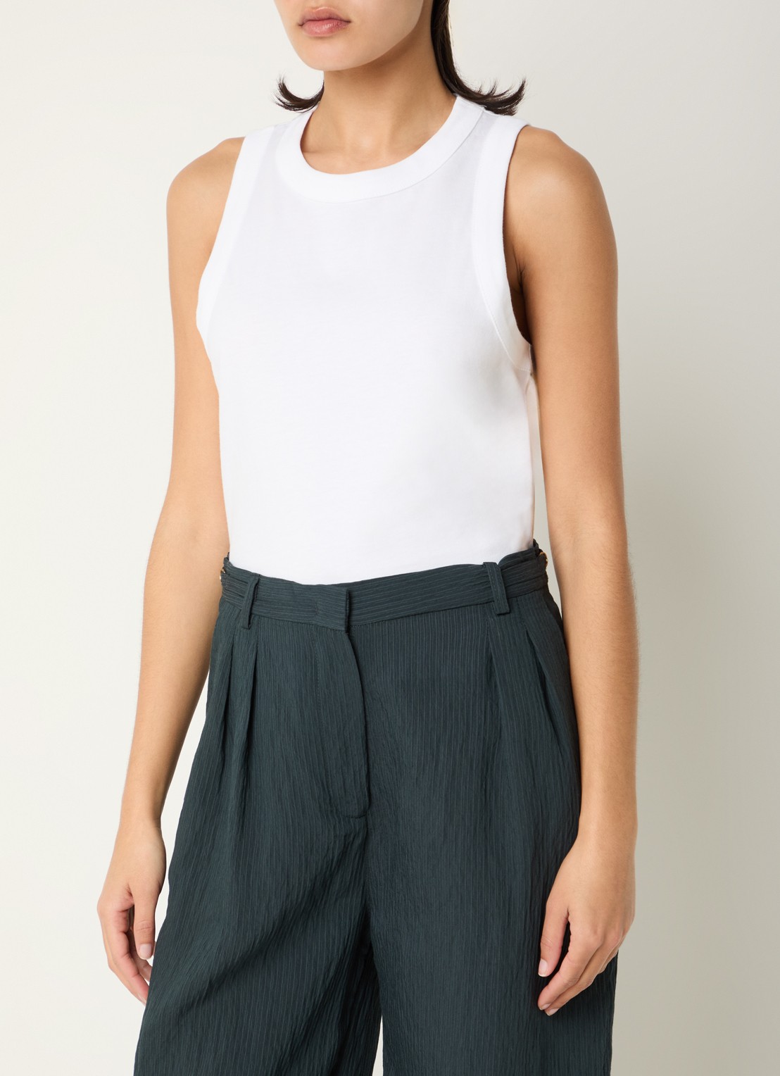 Sessùn Sangalo tanktop met stretch - detail wit