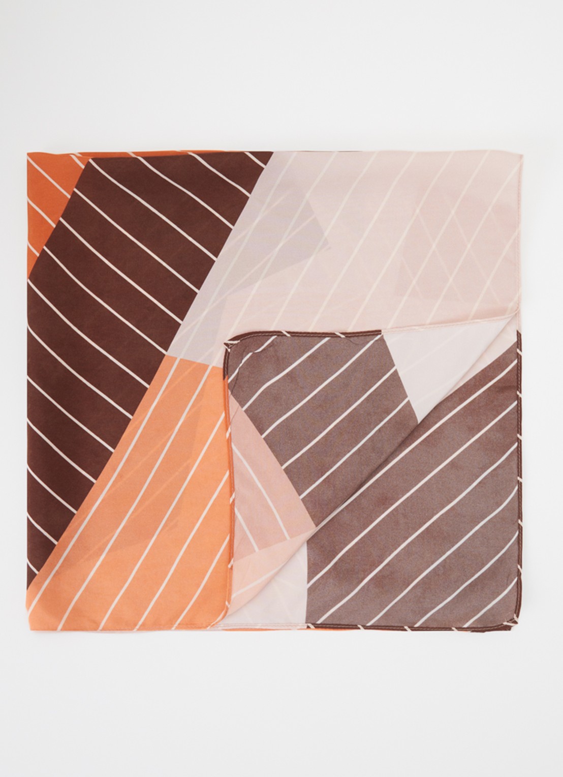 Sessùn Scarvi sjaal met print 60 x 60 cm - voorkant 3 orange