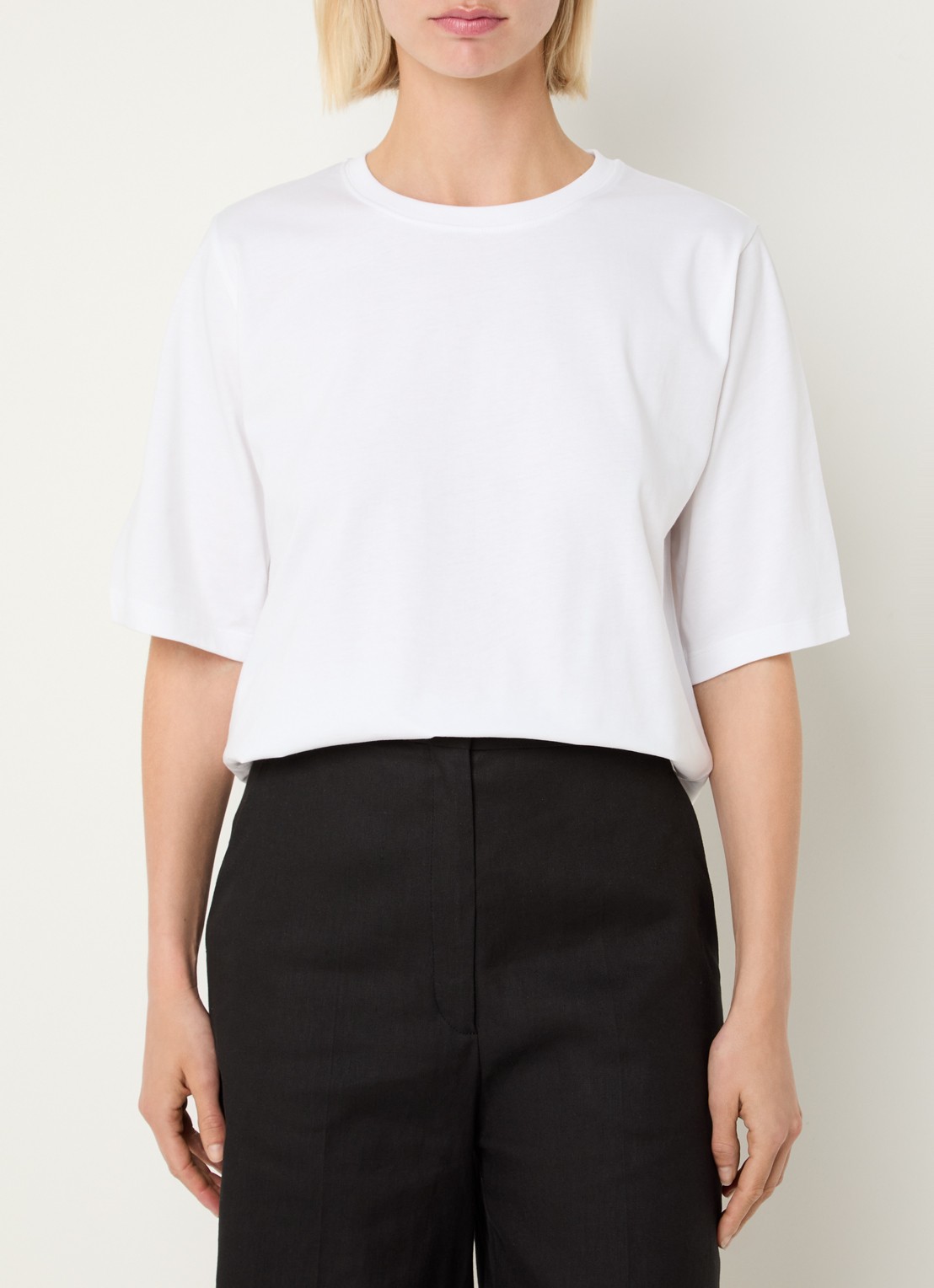 Sessùn Serge T-shirt met ronde hals - detail 4 wit