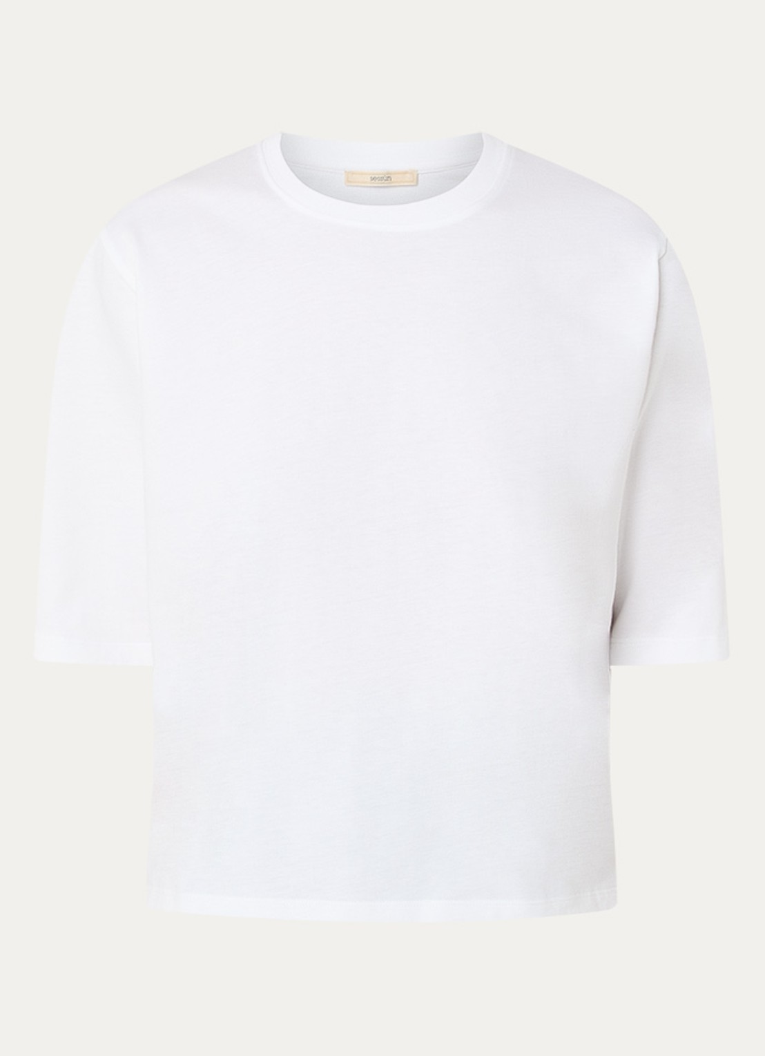 Sessùn Serge T-shirt met ronde hals - voorkant wit