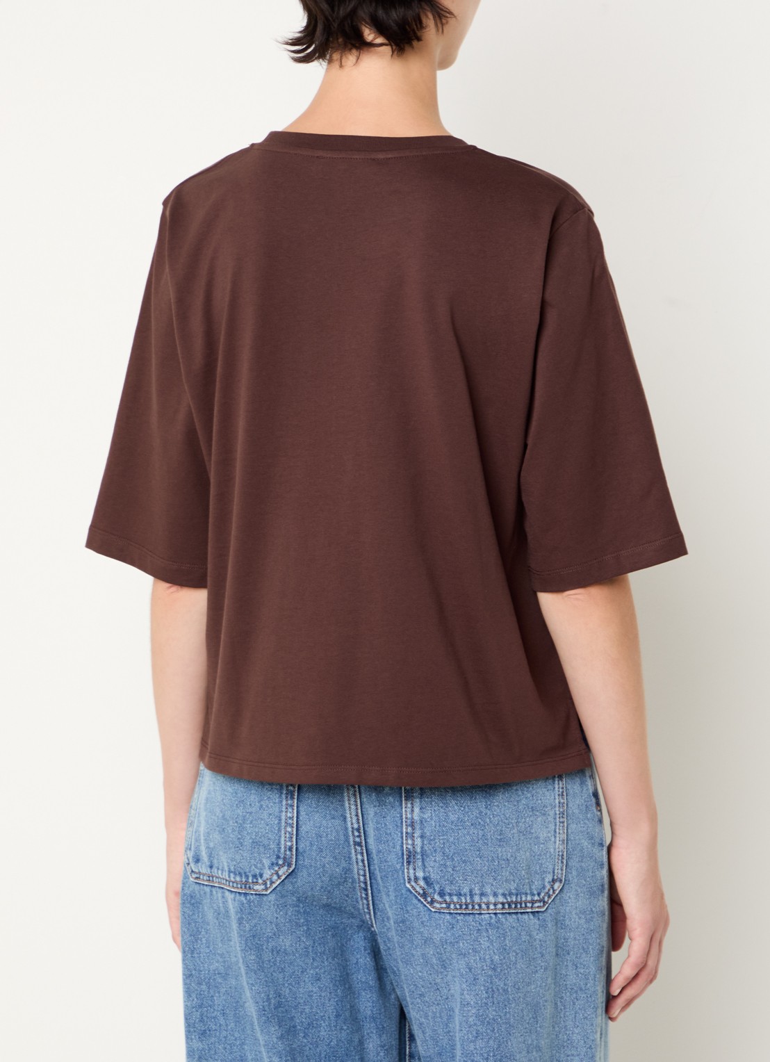 Sessùn Serge T-shirt met ronde hals - achterkant 4 bruin