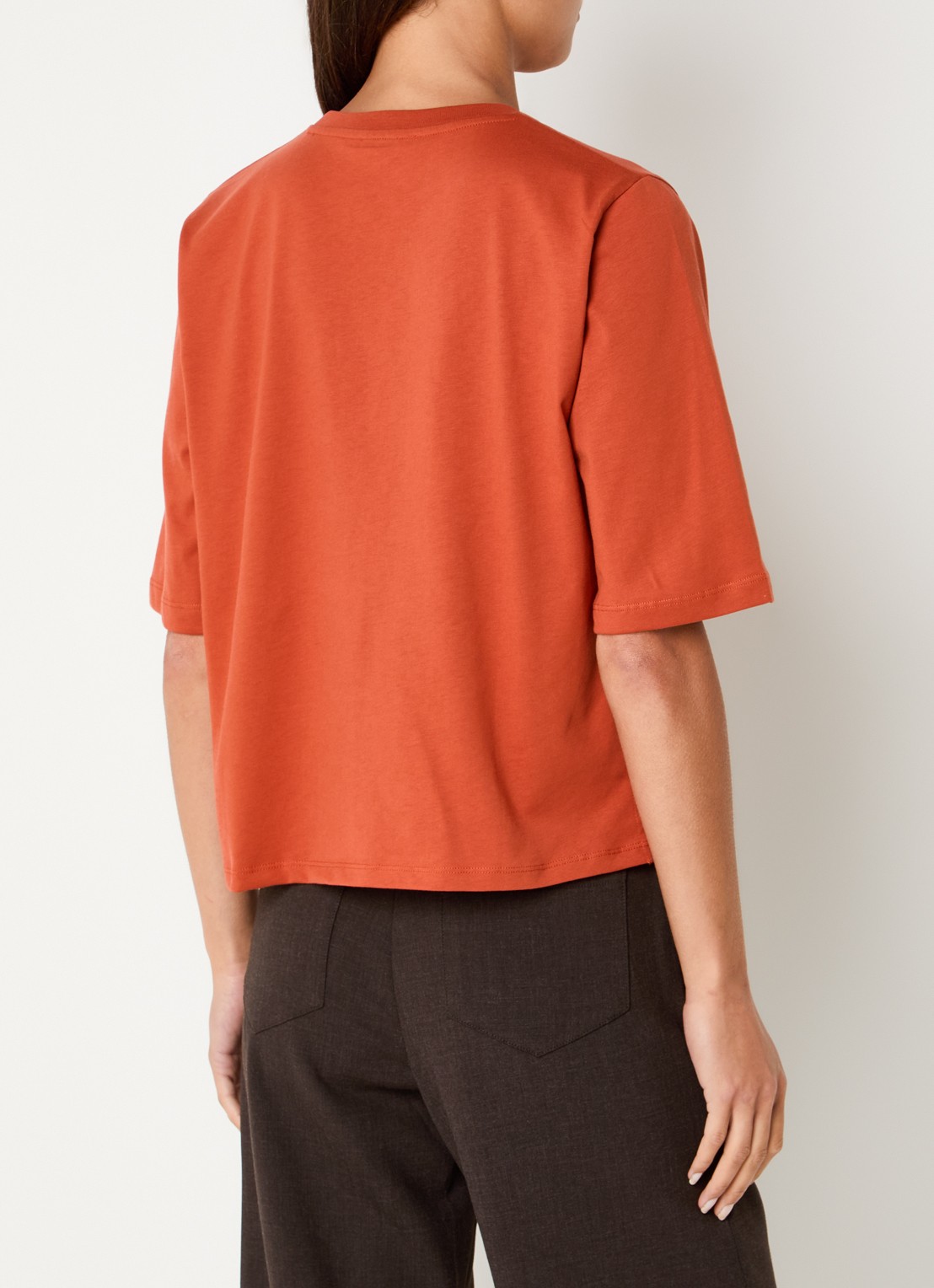 Sessùn Serge T-shirt met split - achterkant 4 orange