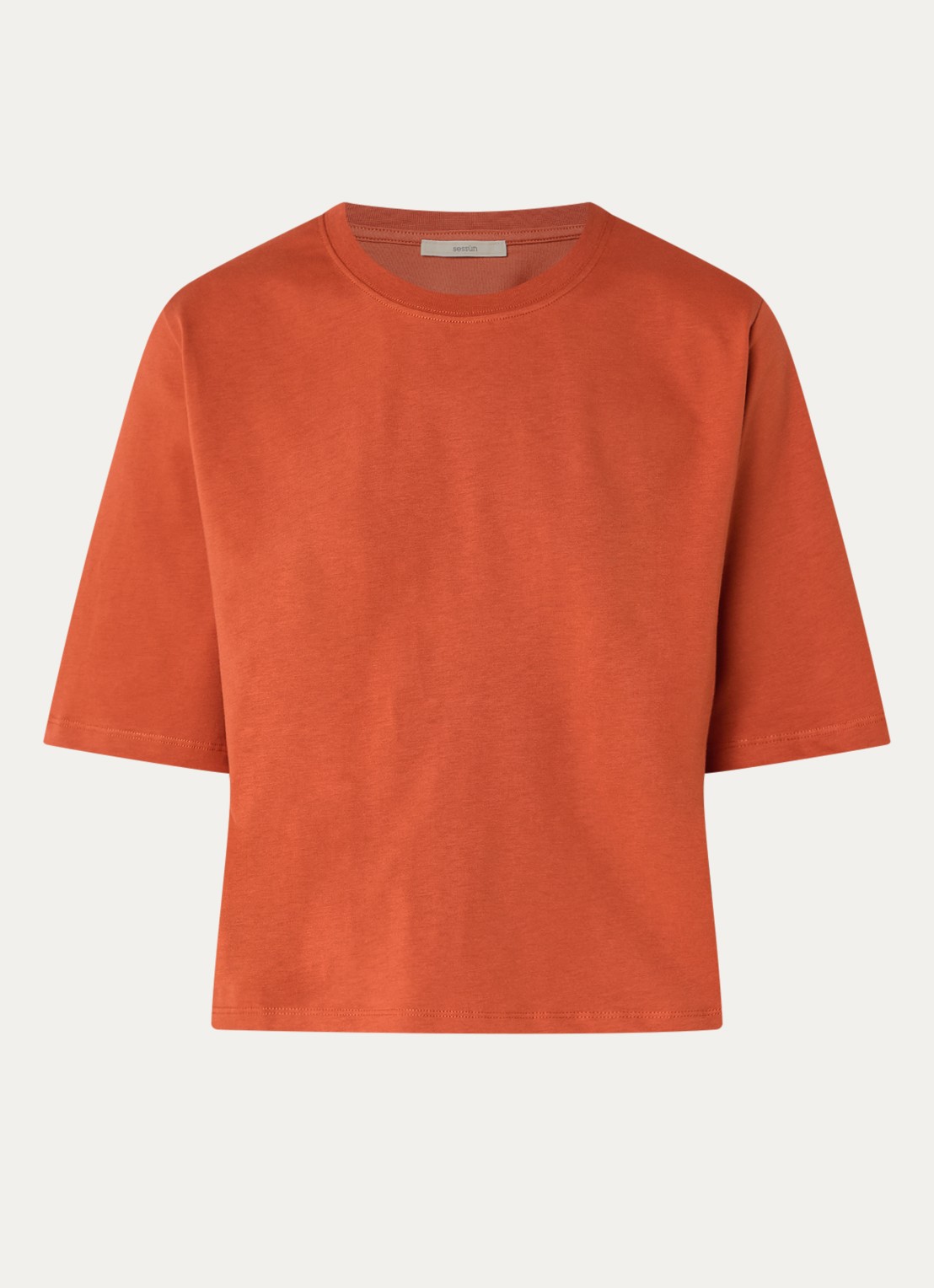 Sessùn Serge T-shirt met split - voorkant orange