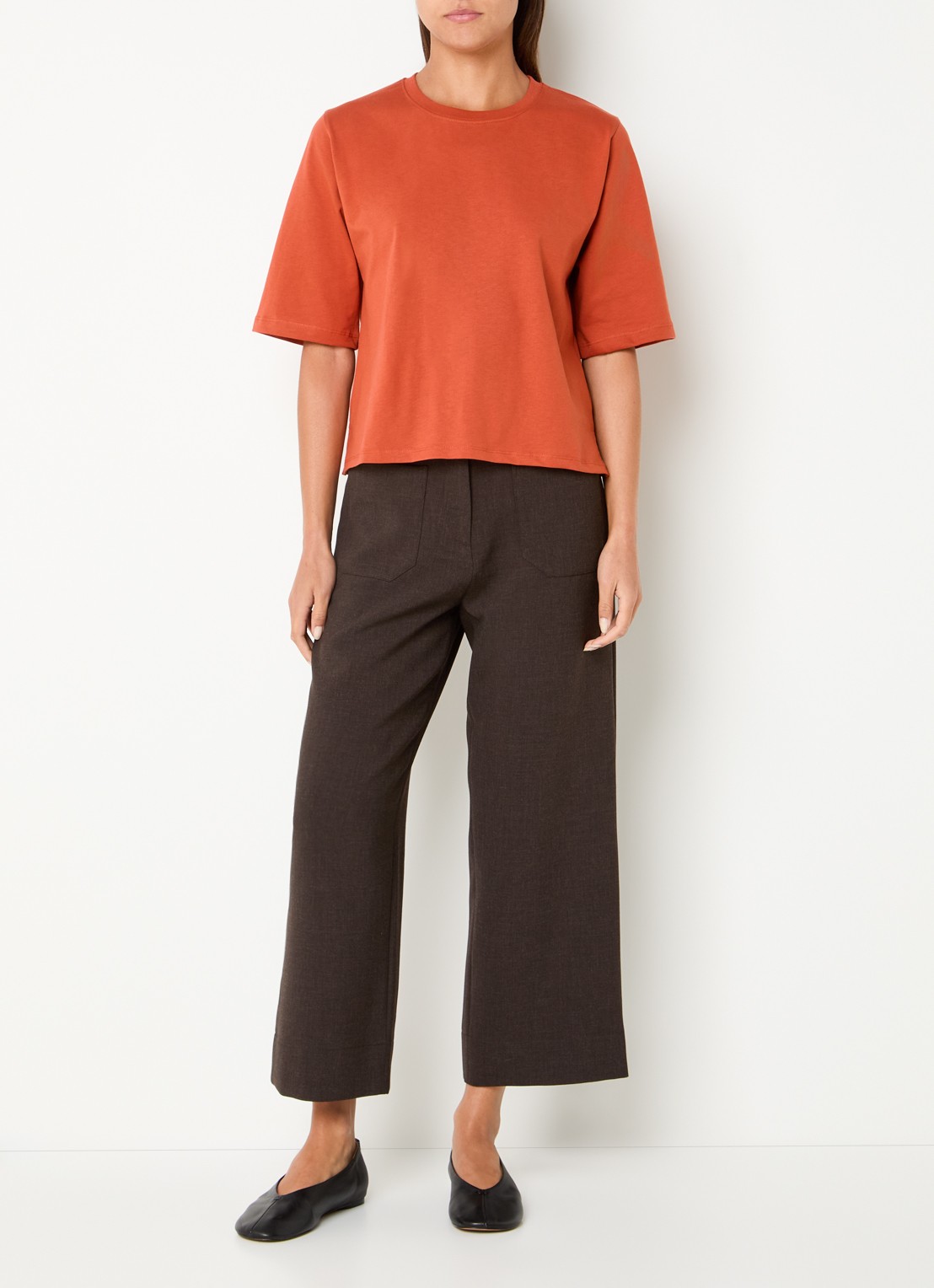 Sessùn Serge T-shirt met split - voorkant 2 orange