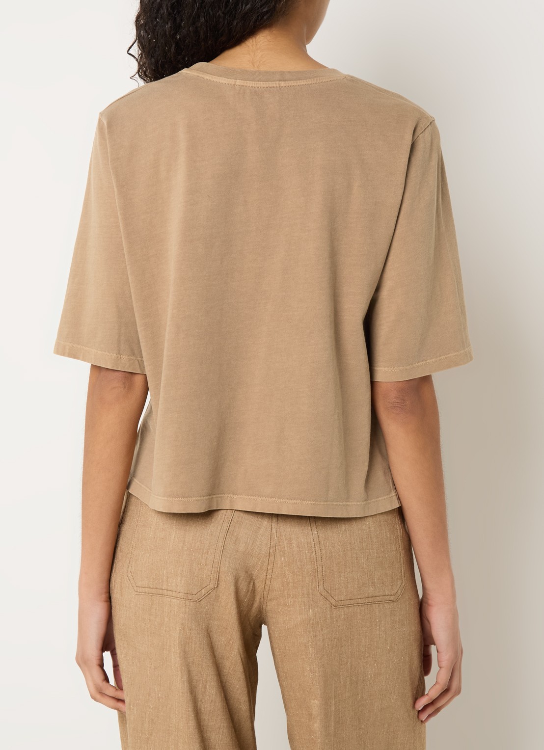 Sessùn Sergio T-shirt met ronde hals - achterkant 4 camel