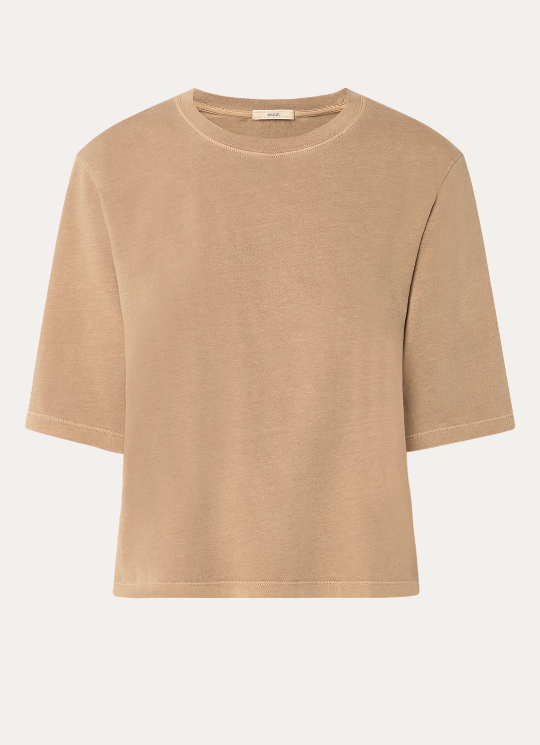 Sessùn Sergio T-shirt met ronde hals - voorkant 2 camel