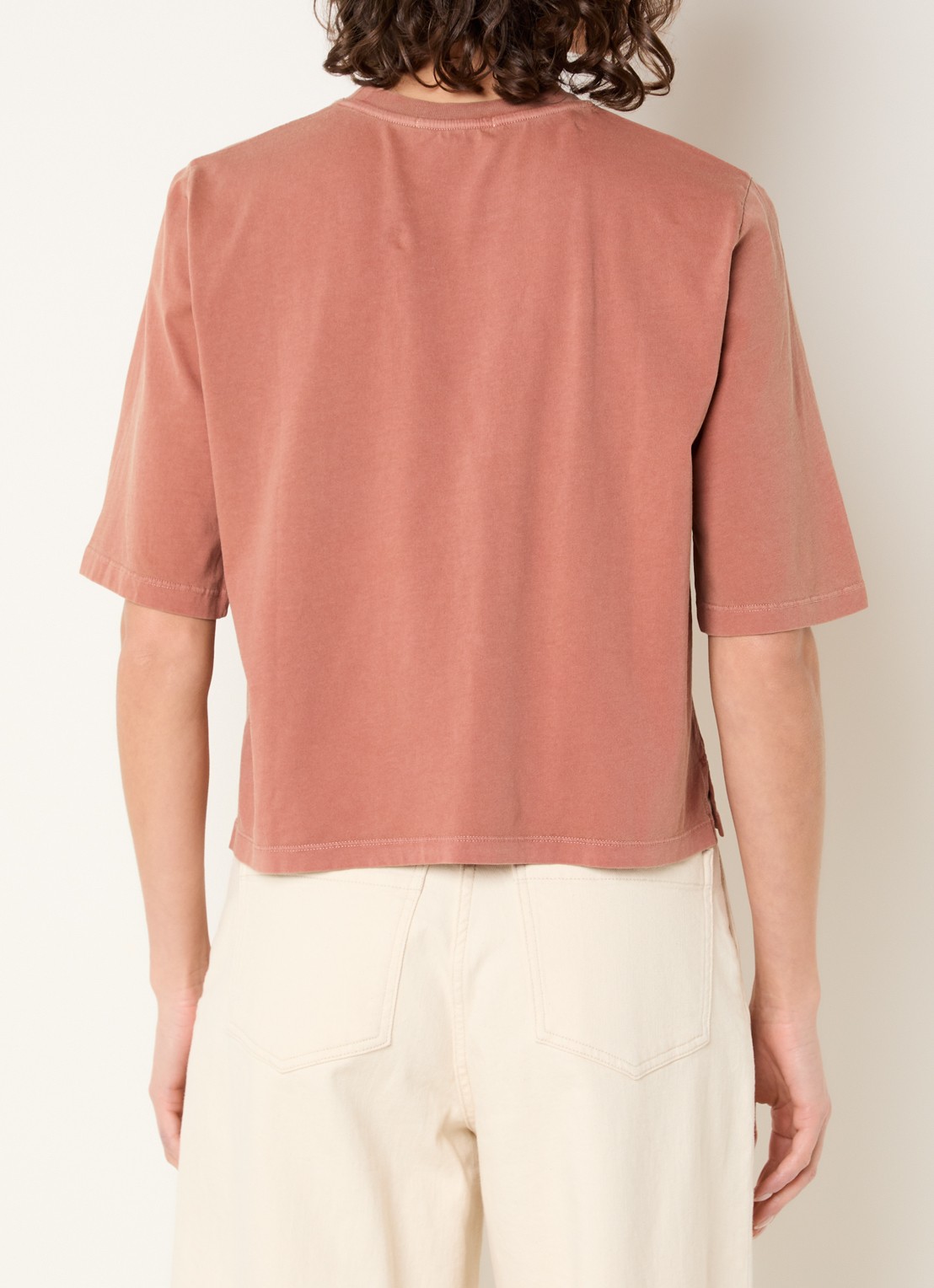Sessùn Sergio T-shirt met ronde hals - achterkant 3 steenrood