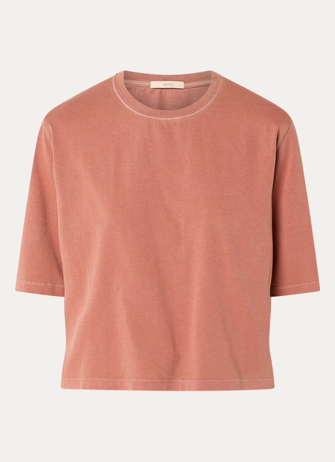 Sessùn Sergio T-shirt met ronde hals - voorkant steenrood