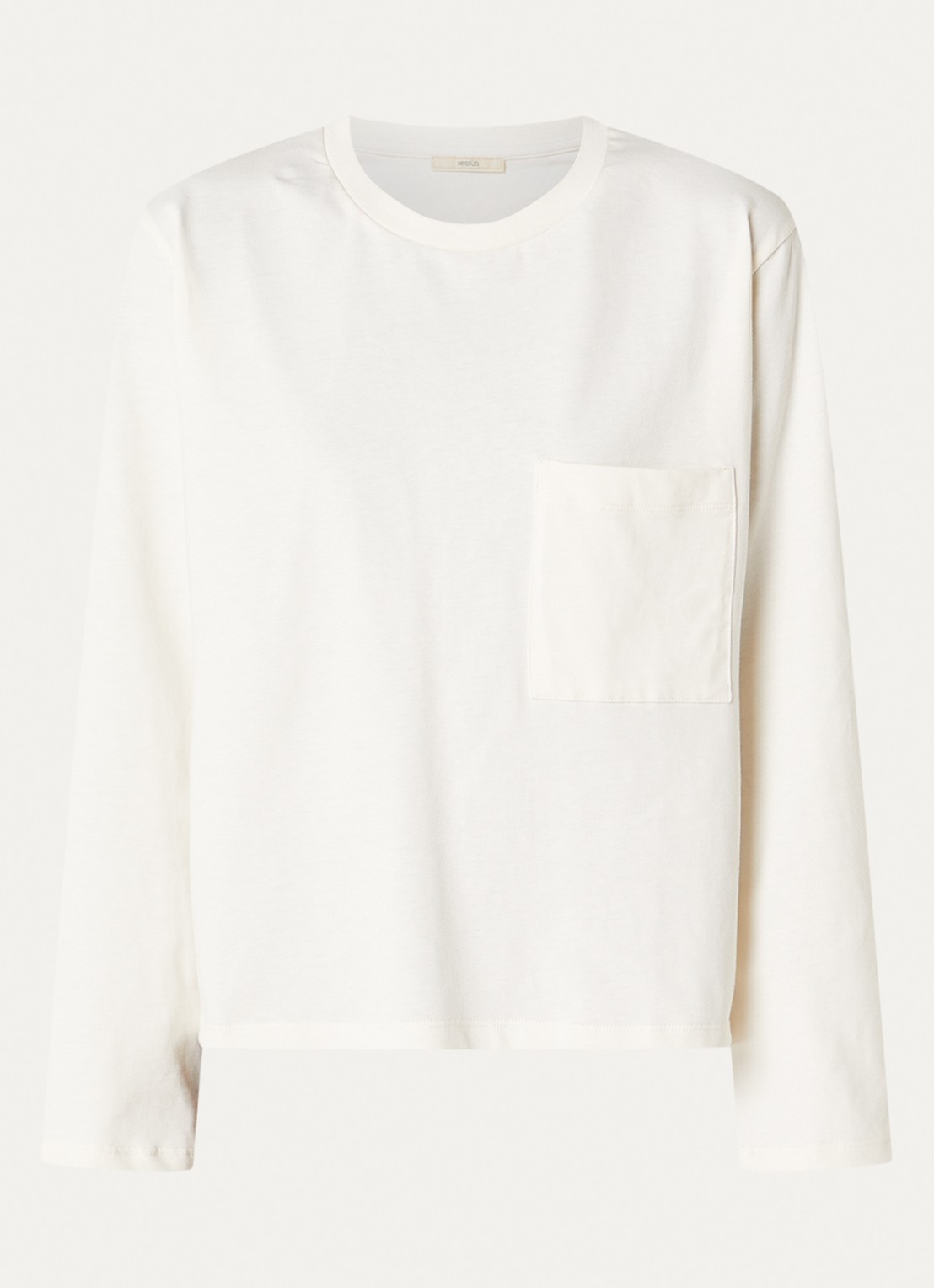 Sessùn Severiano long sleeve met borstzak - voorkant 3 wit