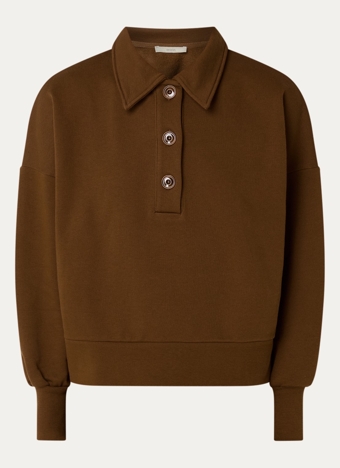 Sessùn Sweater met polokraag - voorkant 3 bruin