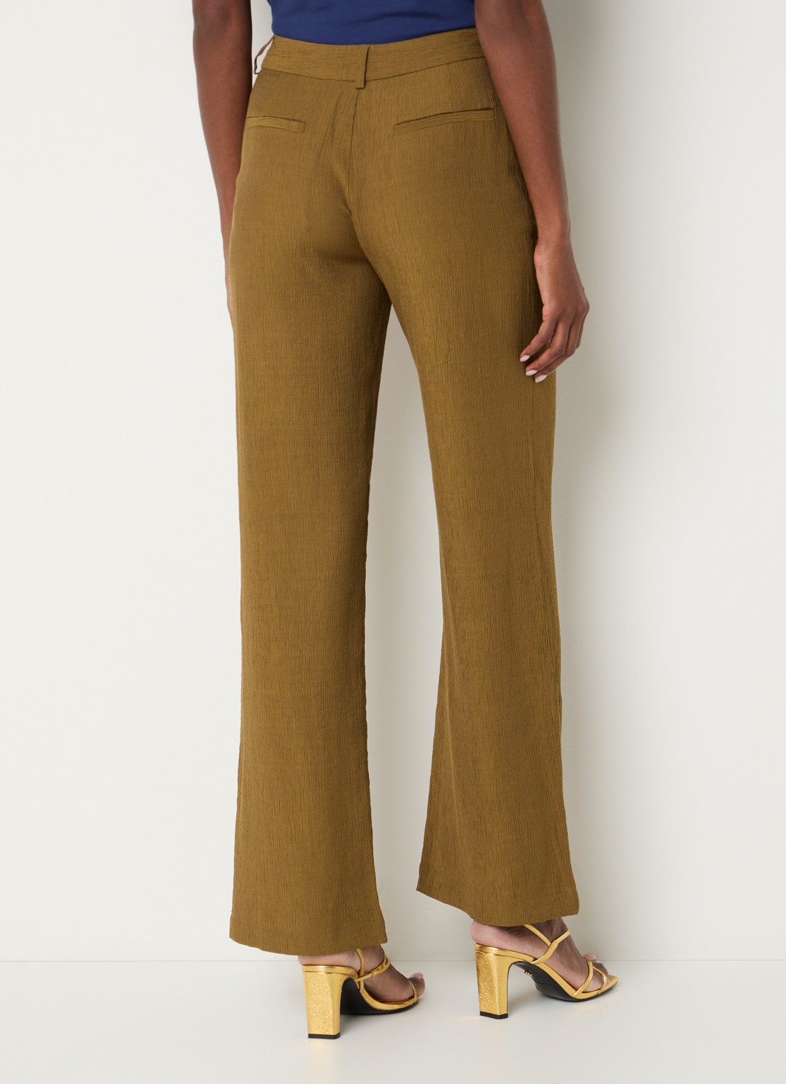 Sessùn Tancreto high waist flared fit pantalon met steekzakken - achterkant brons