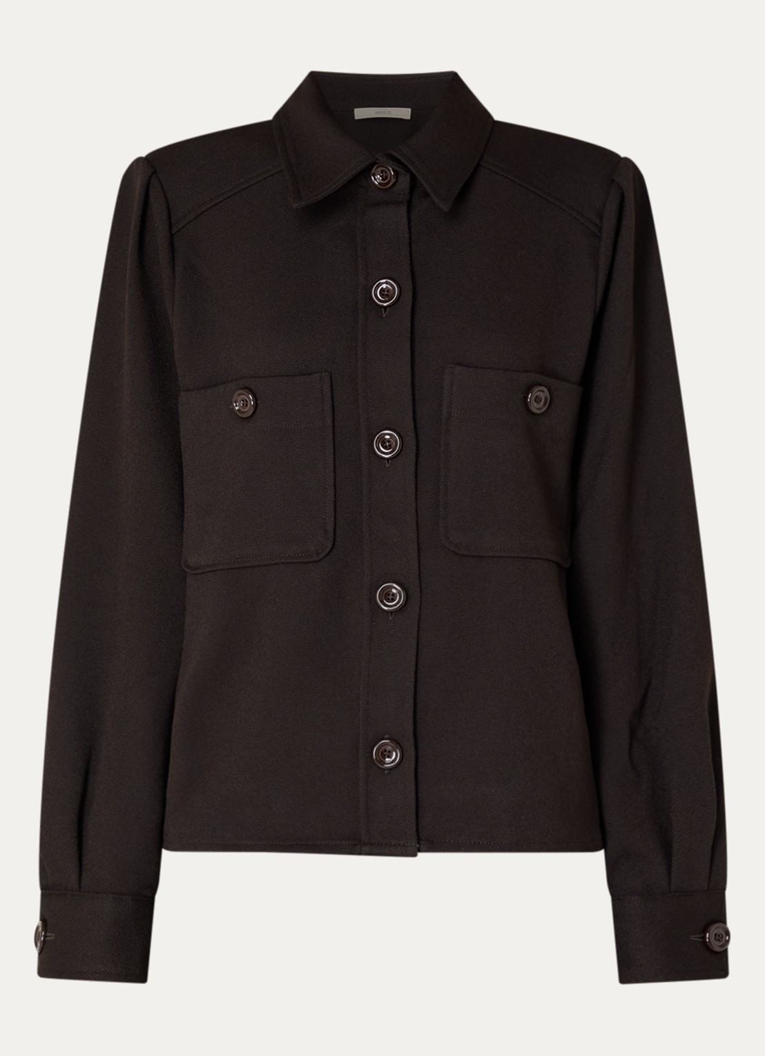 Sessùn Theodore blouse met opgestikte zakken - voorkant 3 bruin
