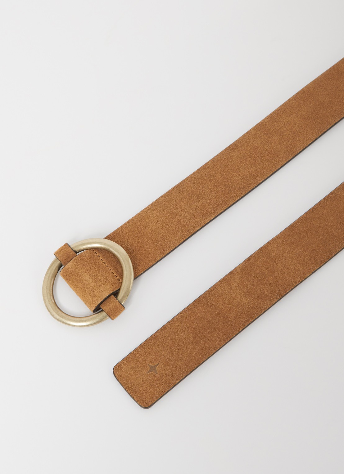 Sessùn Tisao Su riem van suède  - detail cognac