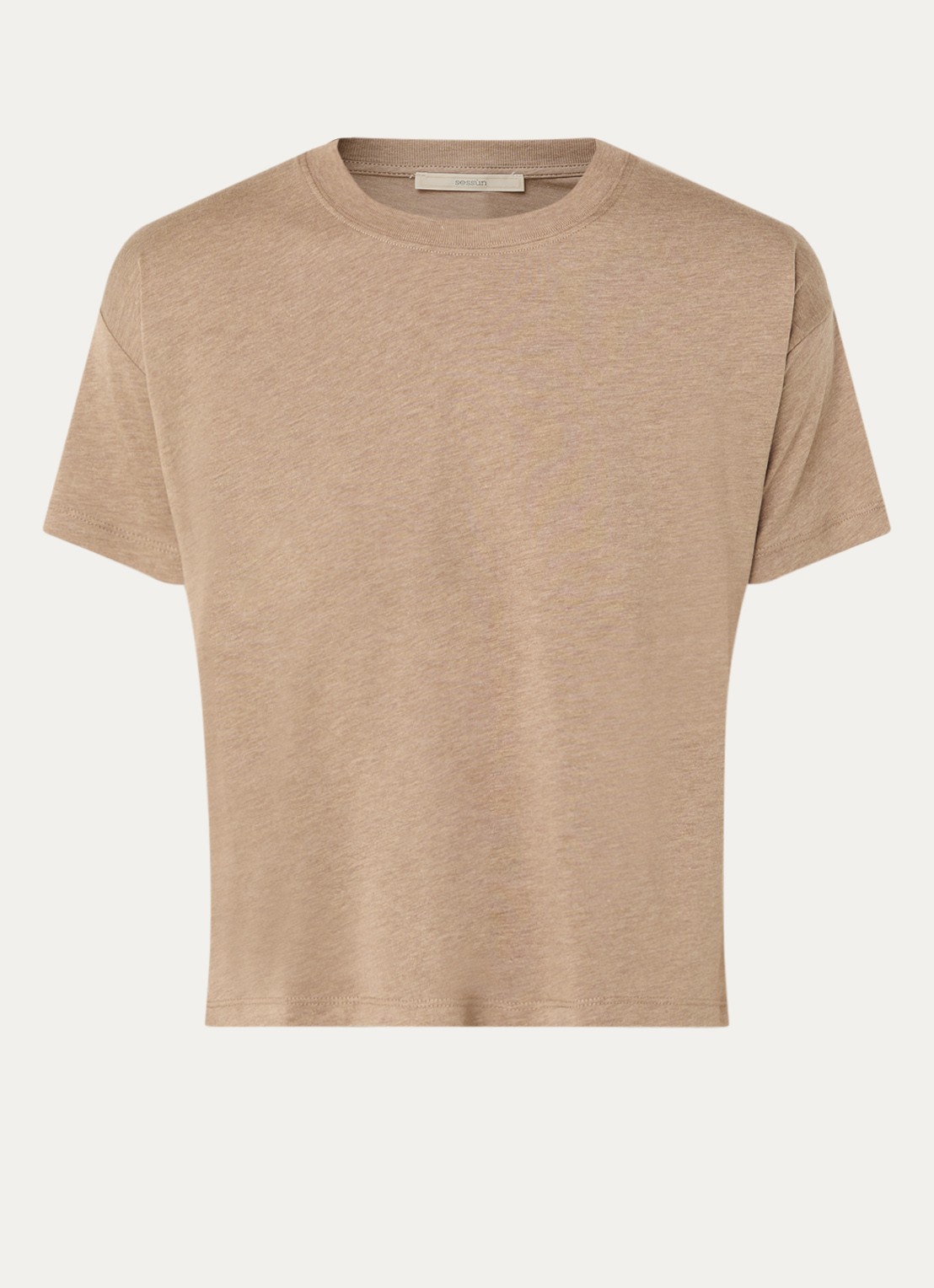 Sessùn Too cropped T-shirt  - voorkant 2 donkerbeige