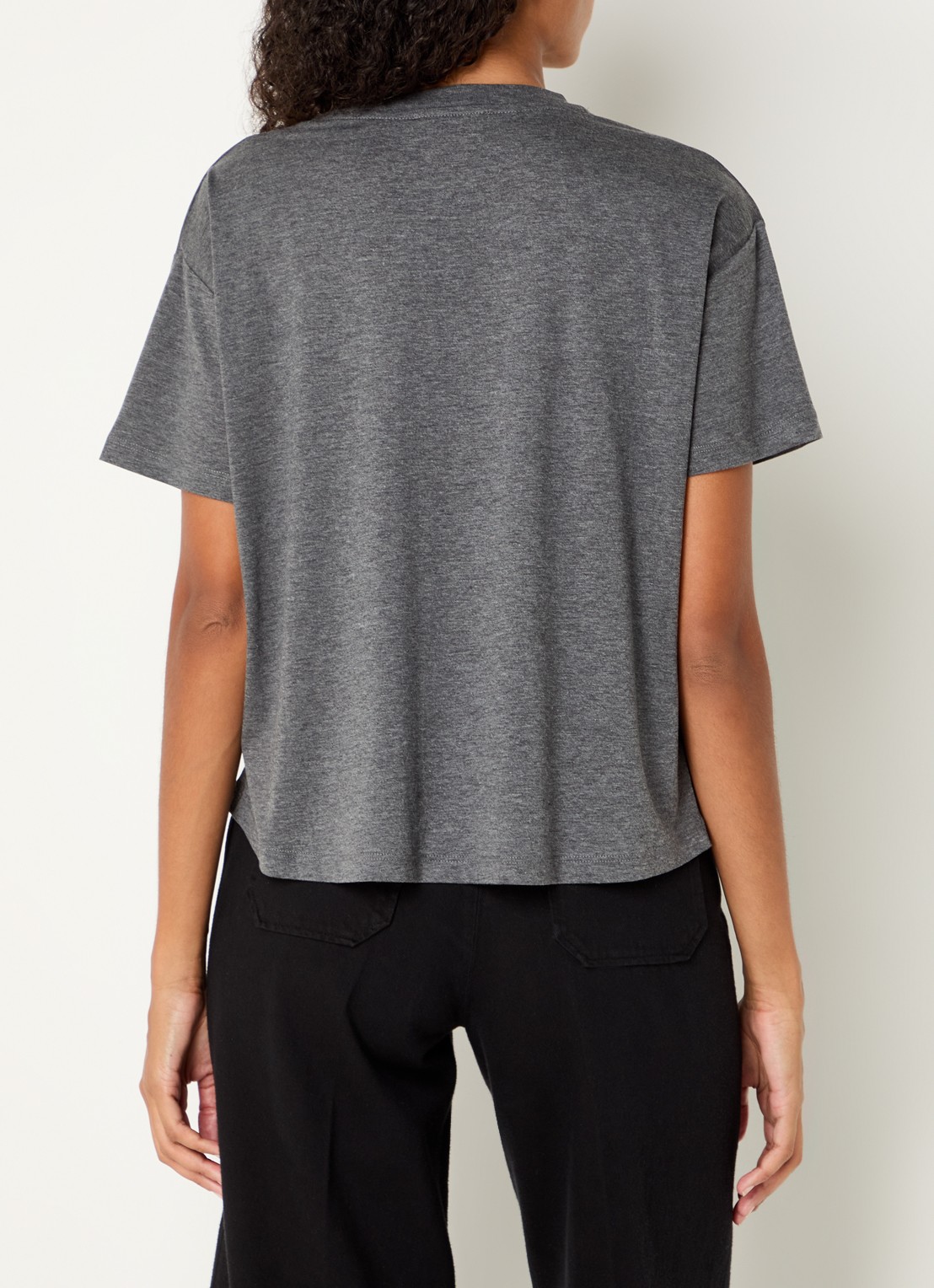 Sessùn Too T-shirt  met gemêleerd dessin - achterkant 3 donkergrijs
