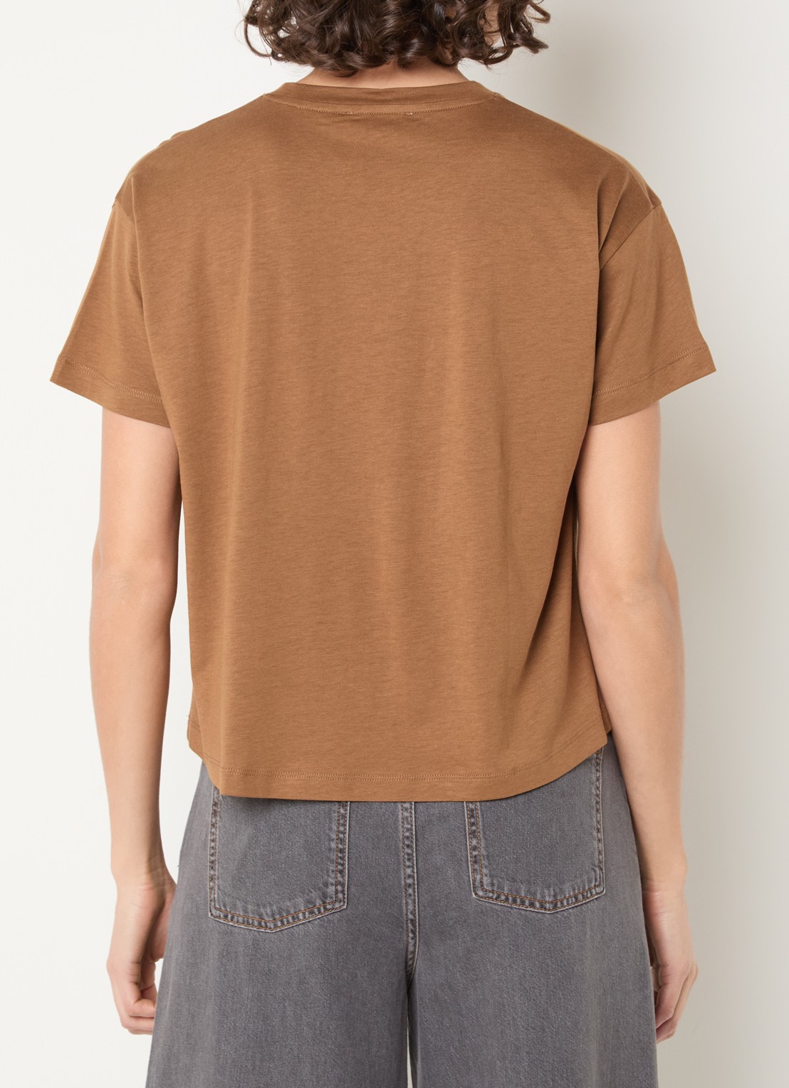 Sessùn Too T-shirt met ronde hals - achterkant 2 cognac