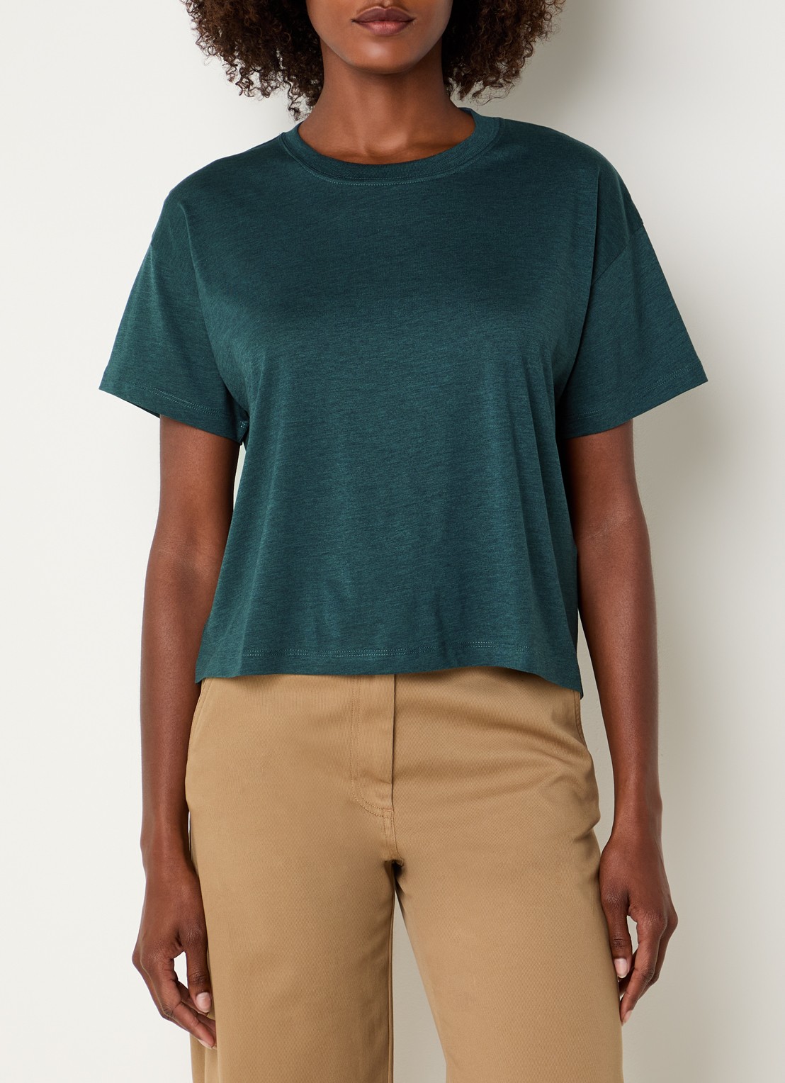 Sessùn Too T-shirt met ronde hals - detail 4 zeegroen