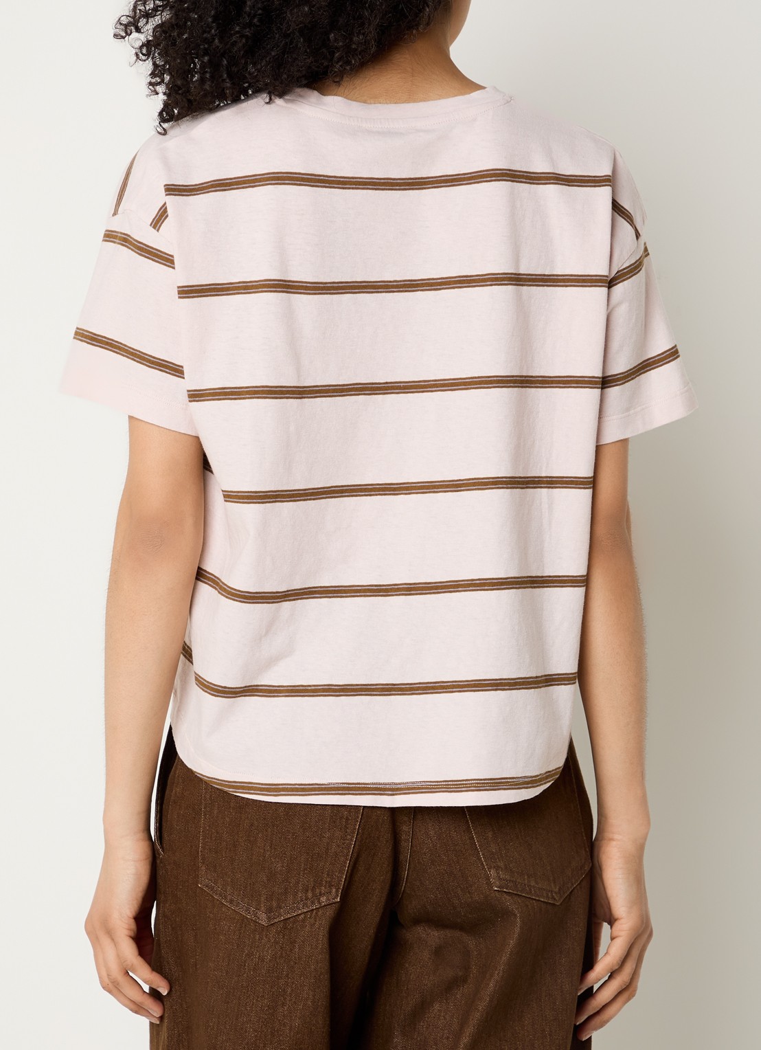 Sessùn Tooli T-shirt met streepprint - achterkant 2 lichtroze