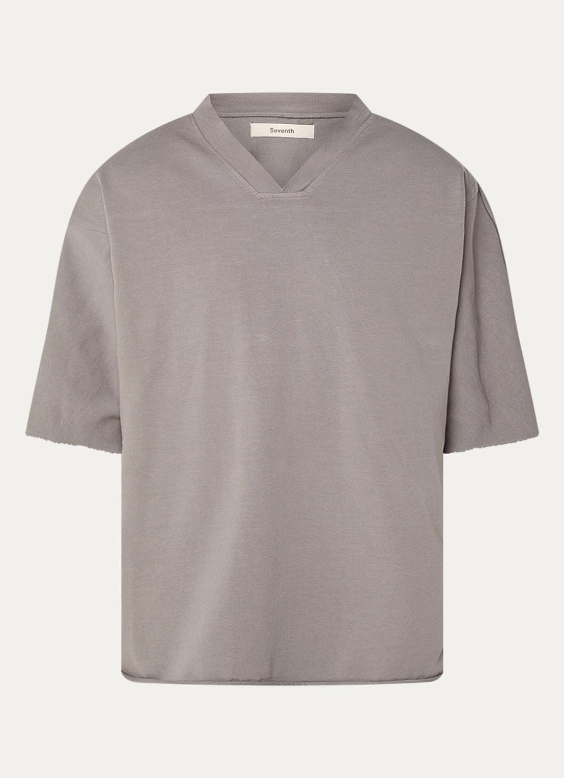 Seventh Kimono T-shirt met V-hals - voorkant 2 grijs
