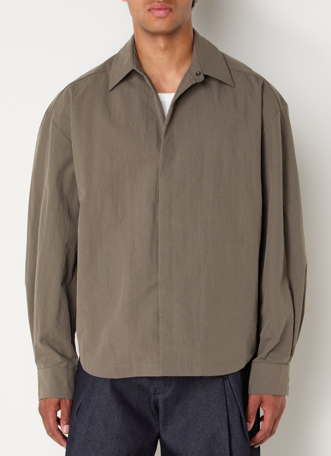 Seventh Oxford overshirt met steekzakken - detail 4 beige