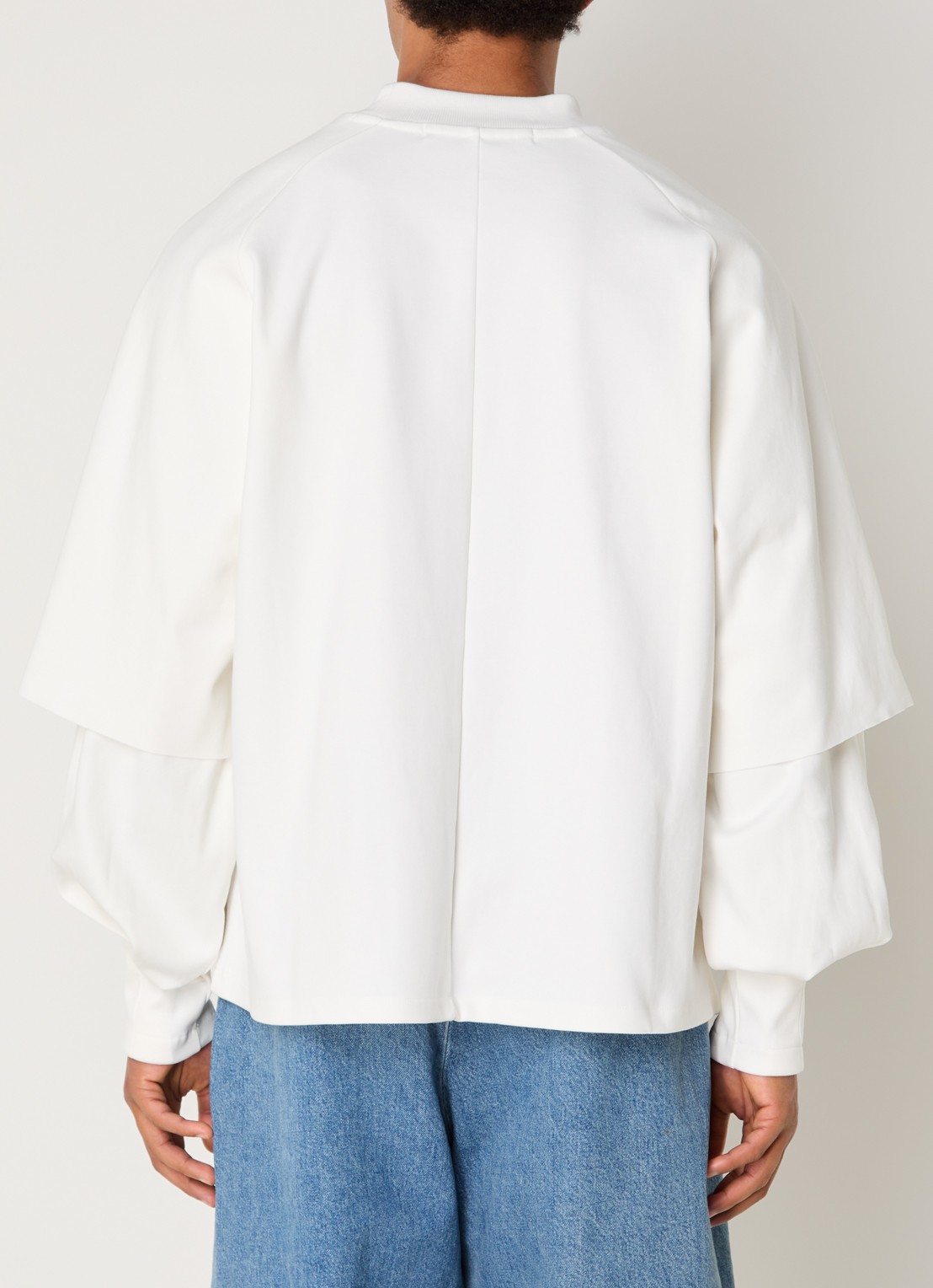Seventh Raglan sweater met ronde hals - achterkant 3 gebroken wit