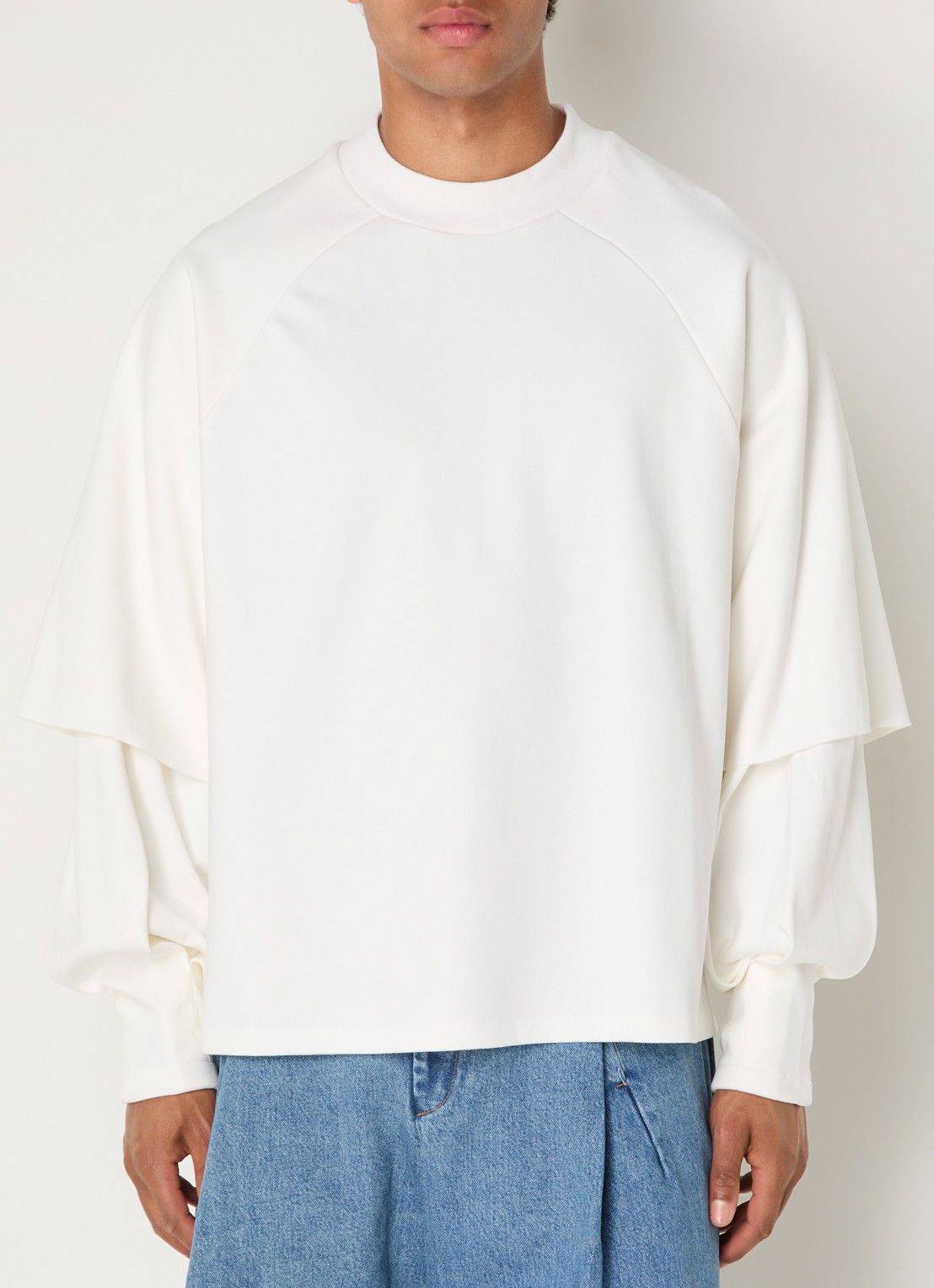 Seventh Raglan sweater met ronde hals - detail 4 gebroken wit