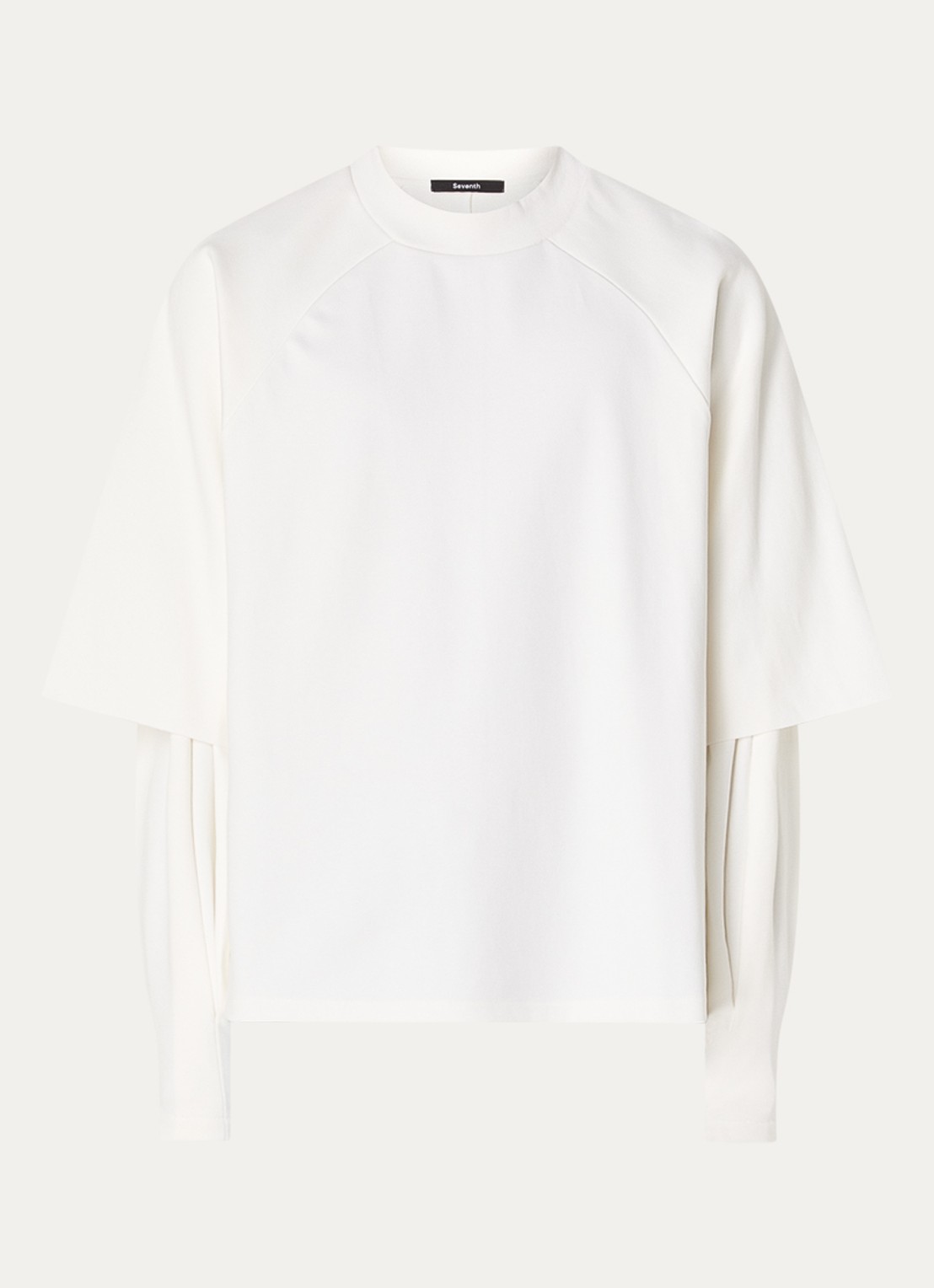 Seventh Raglan sweater met ronde hals - voorkant gebroken wit