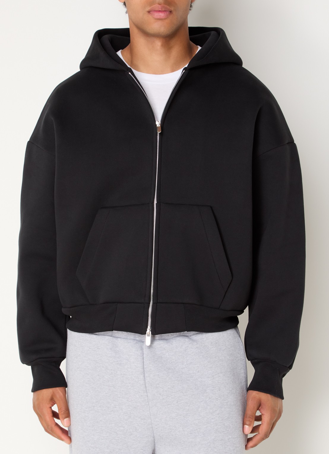 Seventh Raglan sweatvest met capuchon - detail 2 zwart
