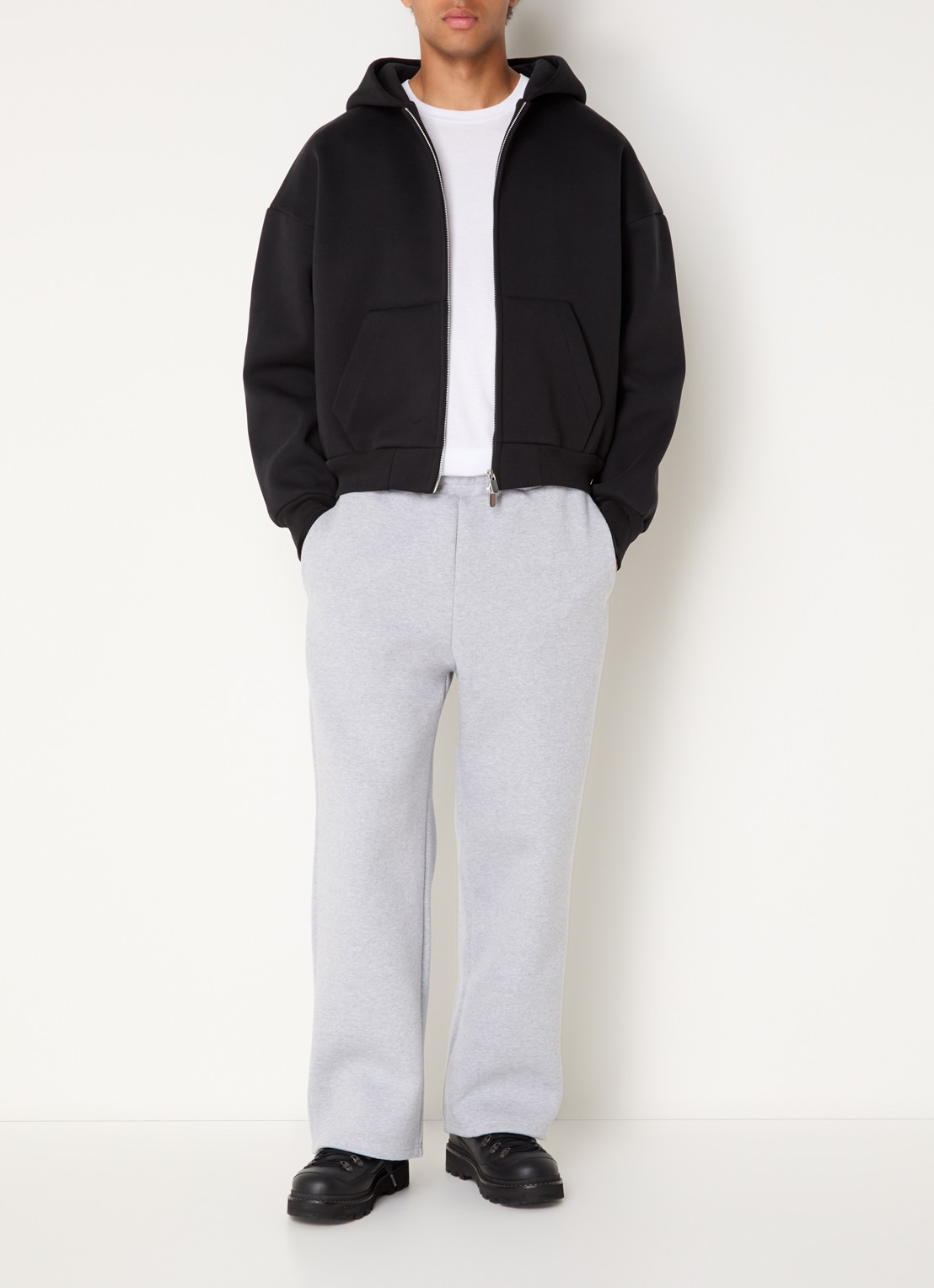 Seventh Raglan sweatvest met capuchon - voorkant 5 zwart
