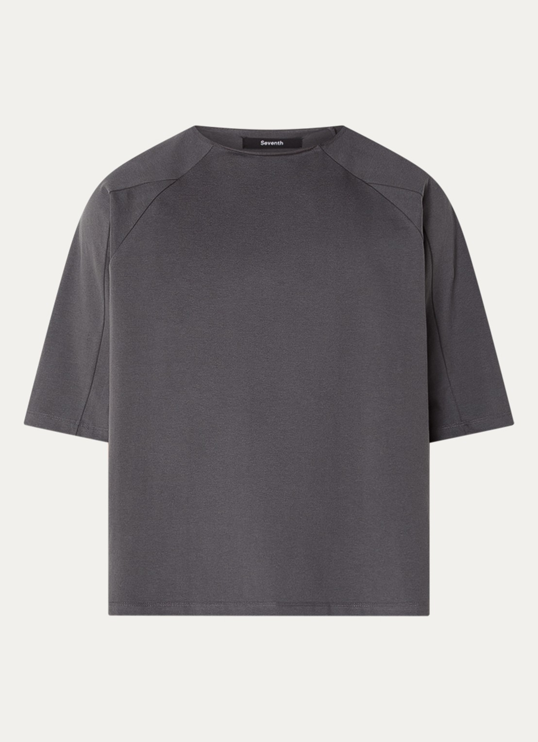 Seventh T-shirt met ronde hals - voorkant 2 antraciet