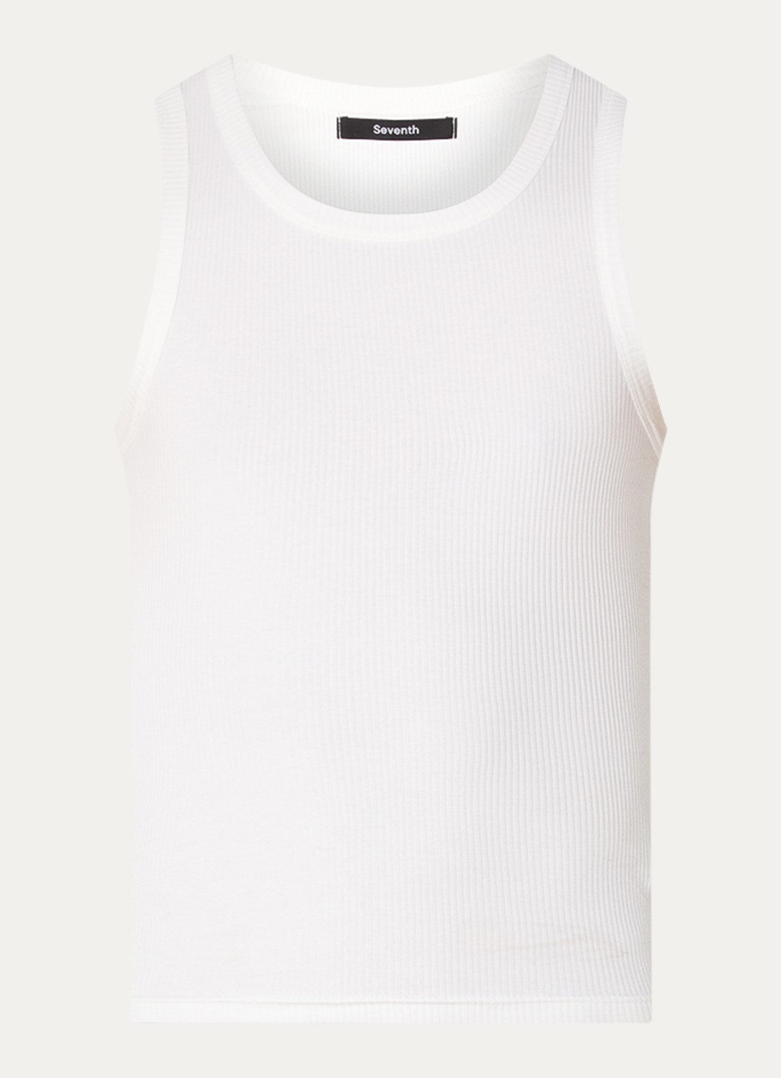 Seventh Tanktop met ribstructuur - voorkant 2 wit