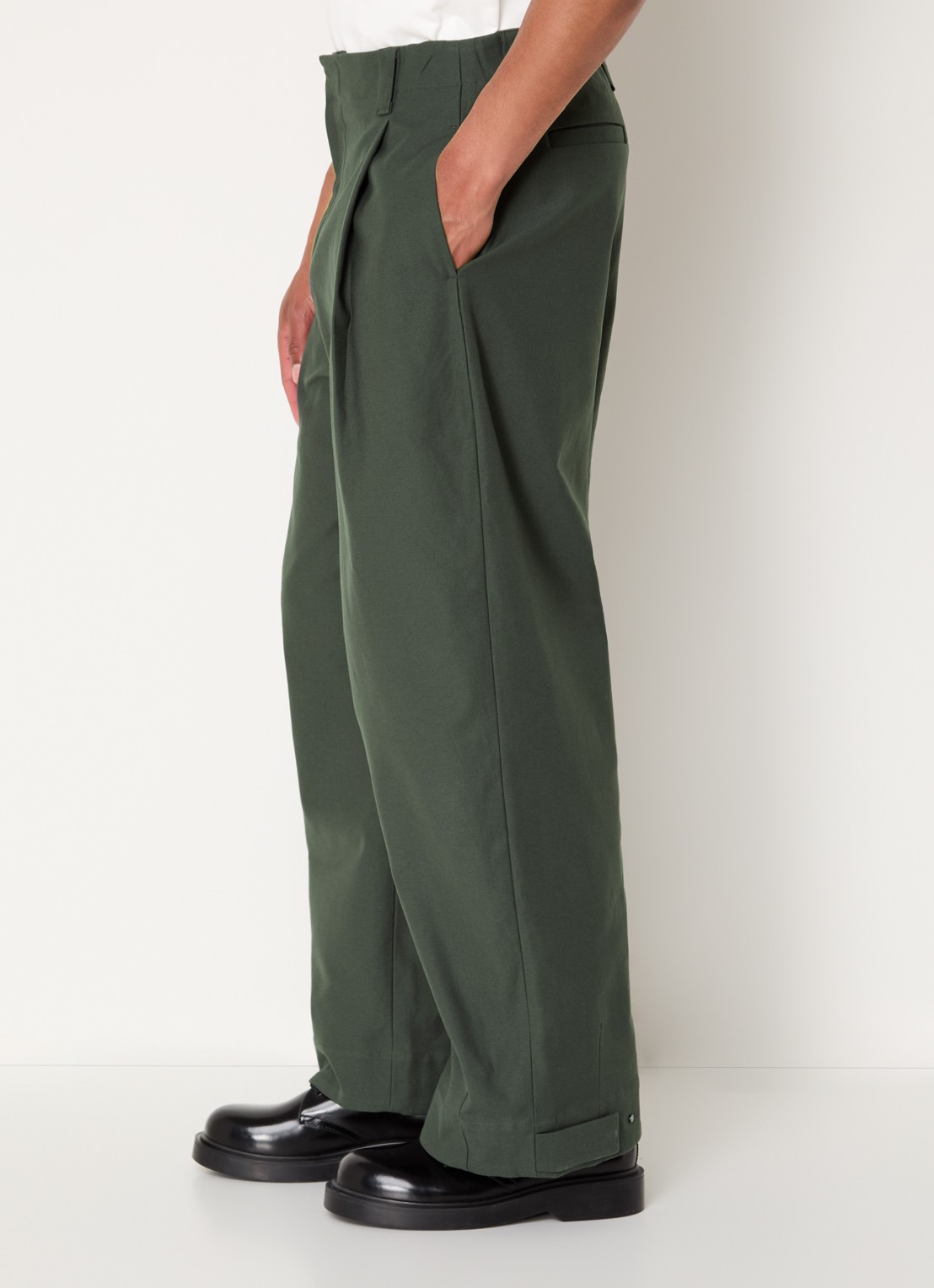 Seventh Wide fit pantalon met steekzakken - detail 5 bronsgroen