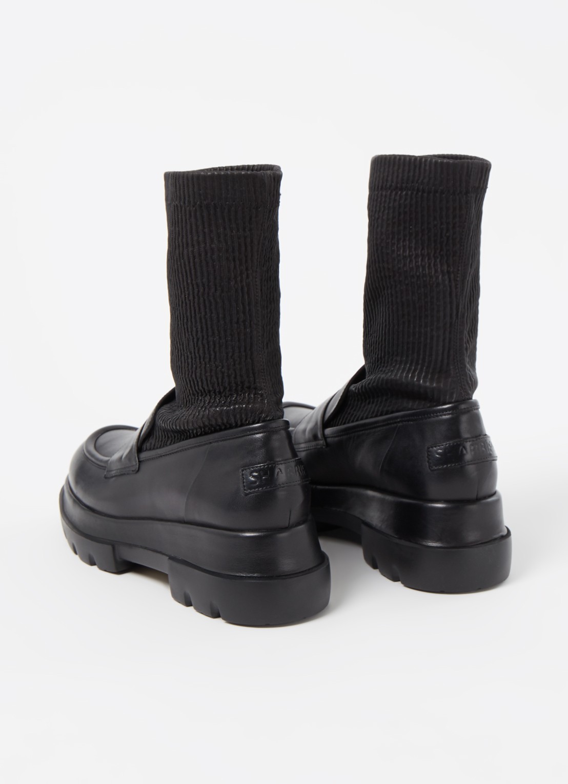 Shabbies Amsterdam Miki loafer van leer - detail 2 zwart