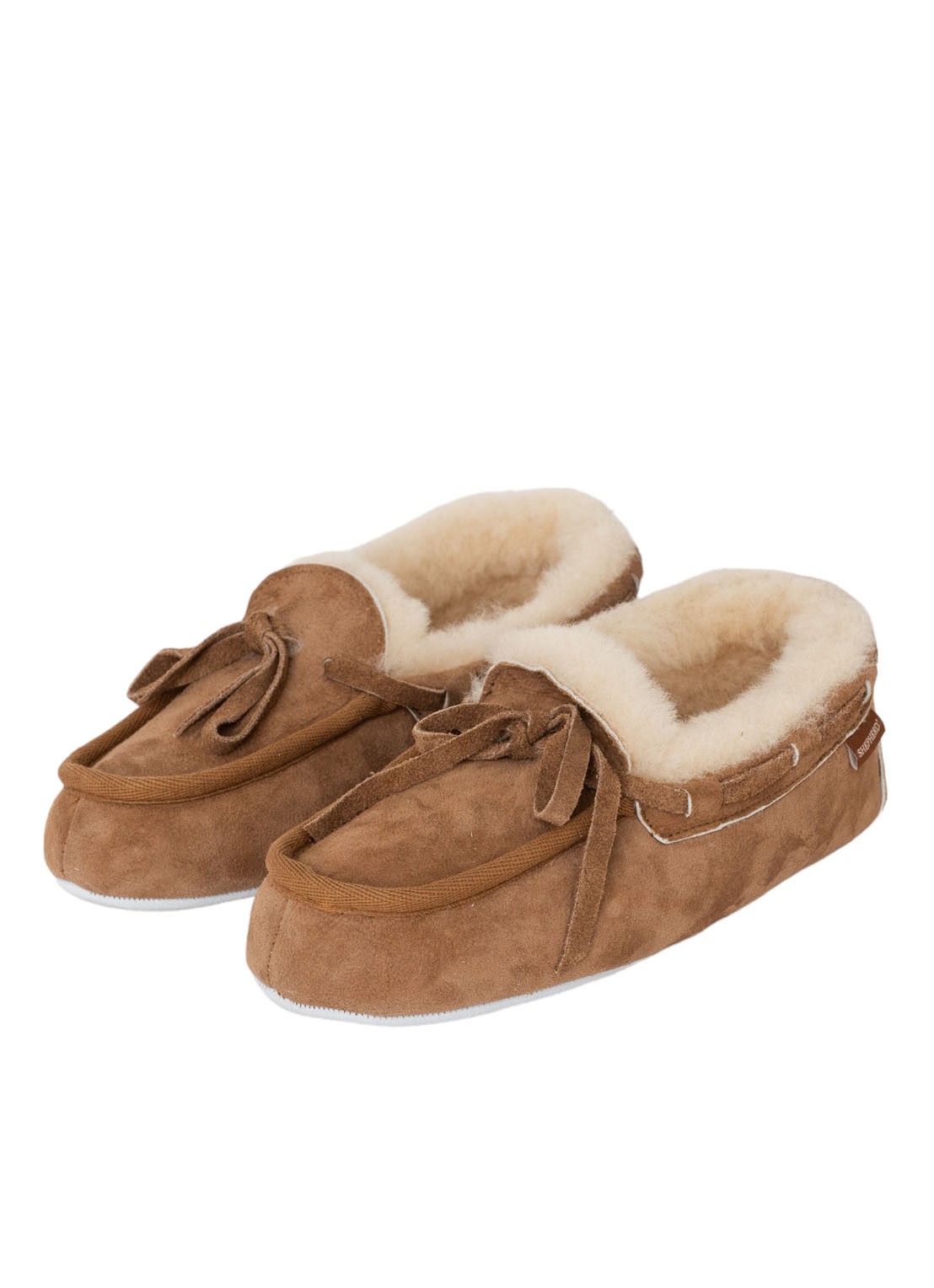 Shepherd Daisy pantoffel van schapensuède - voorkant 3 lichtbruin