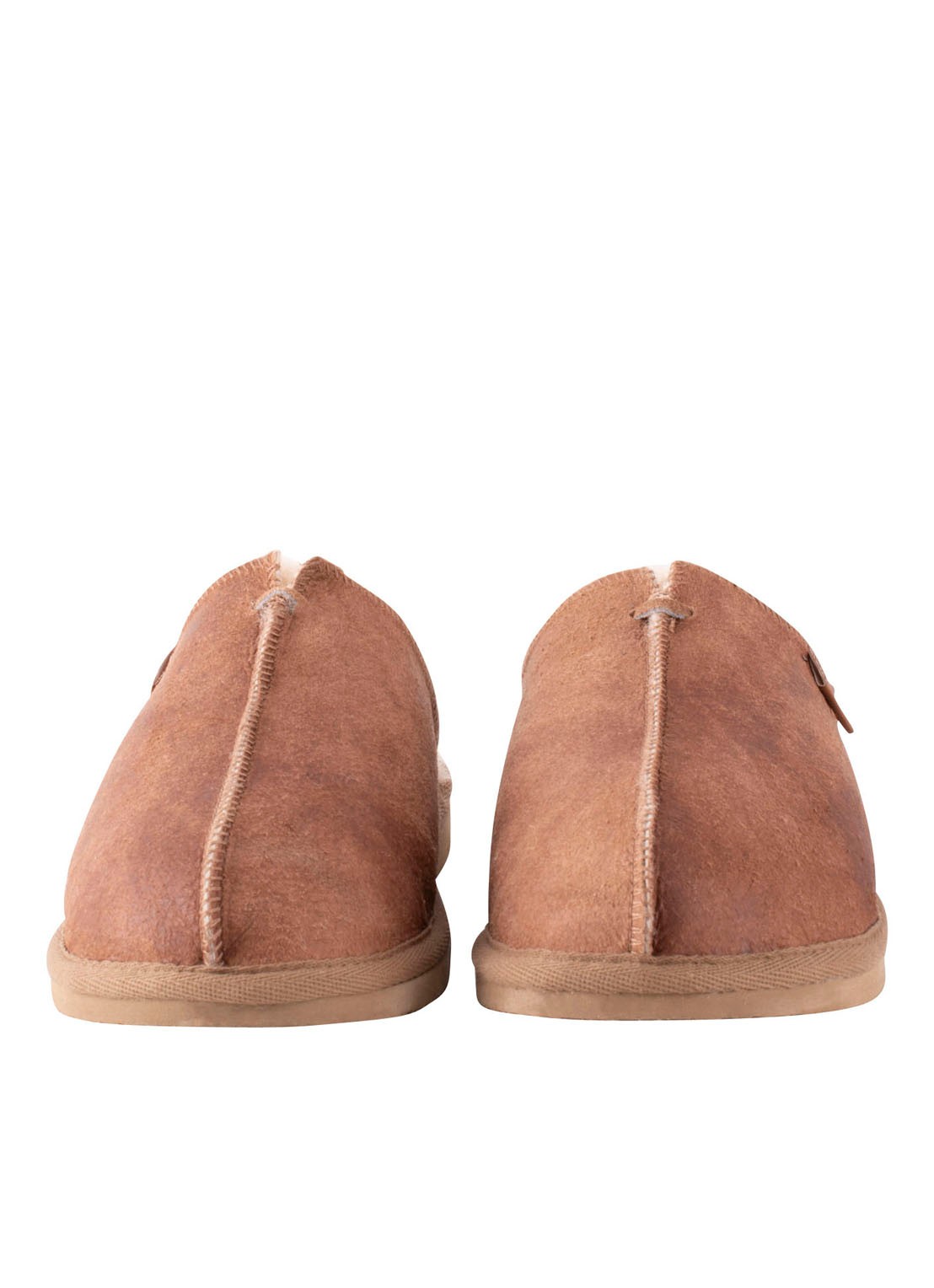 Shepherd Hugo pantoffel van schapenleer - detail cognac
