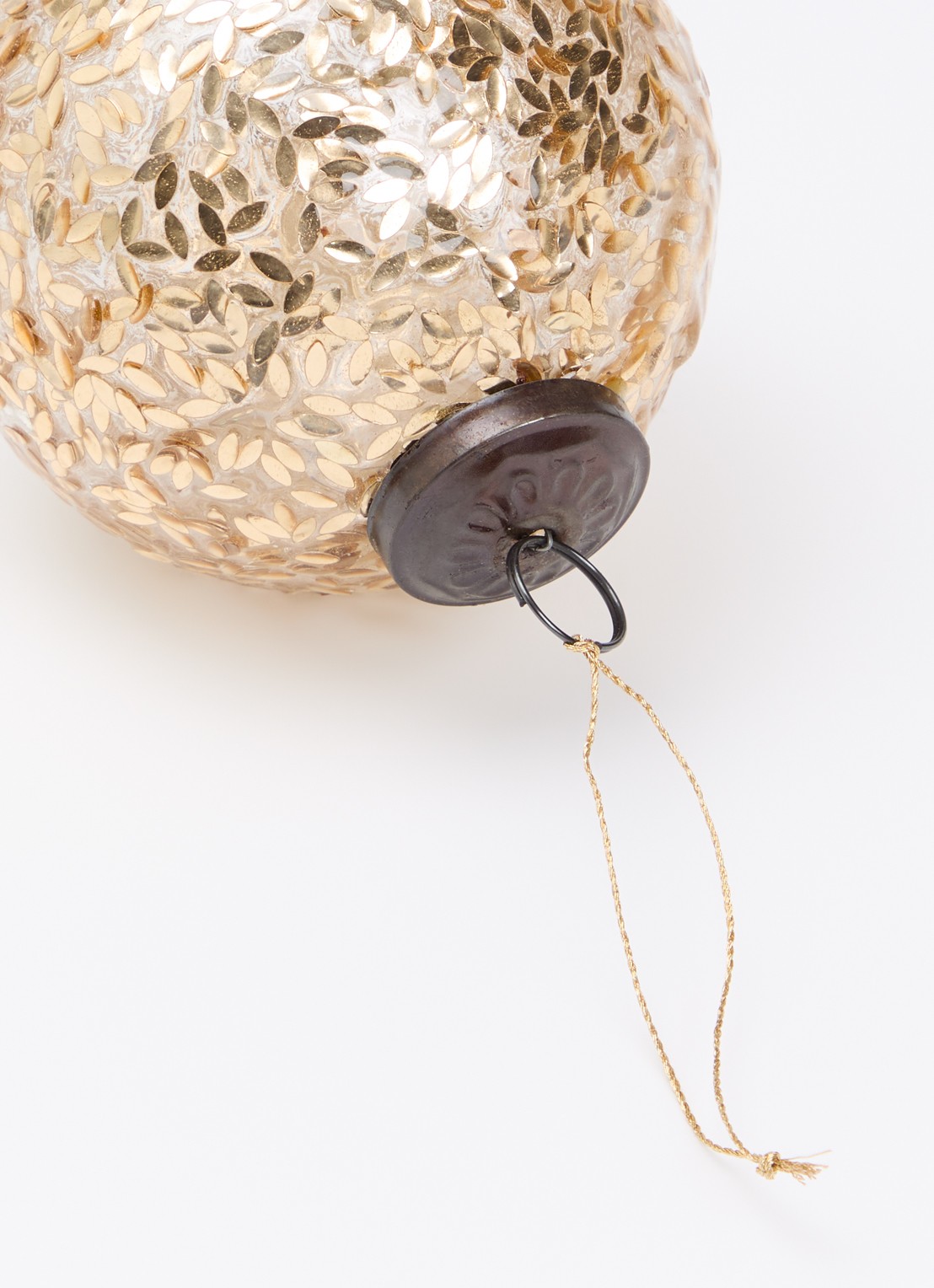 Shishi Bladeren kerstbal 10 cm - detail 3 goud