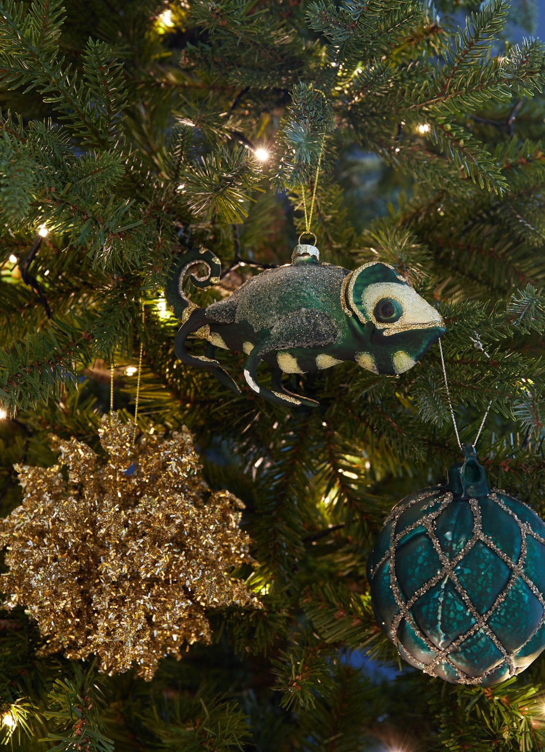 Shishi Chameleon kersthanger 16 cm - voorkant 3 groen