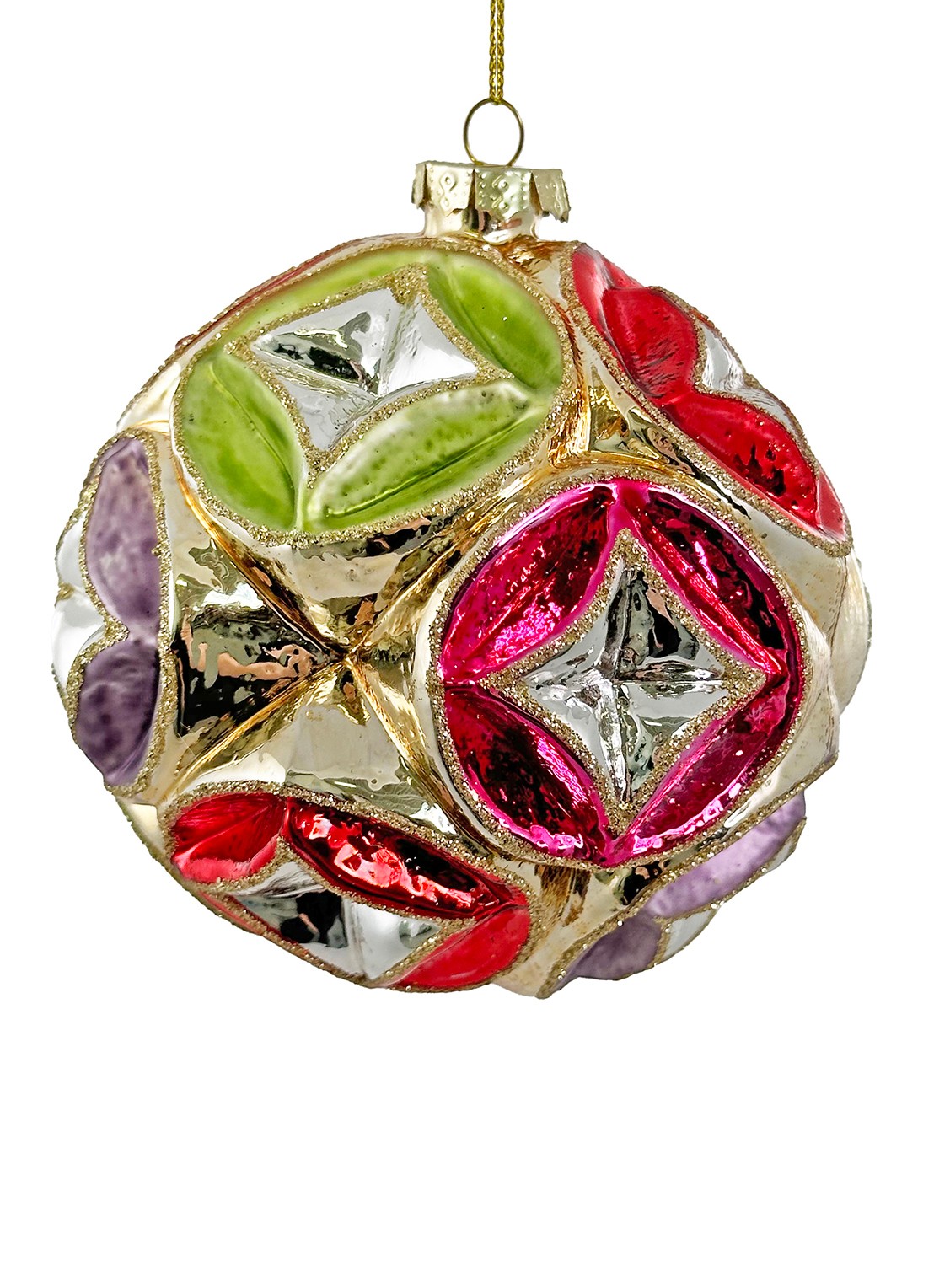 Shishi Circles kerstbal 10 cm - voorkant multicolor