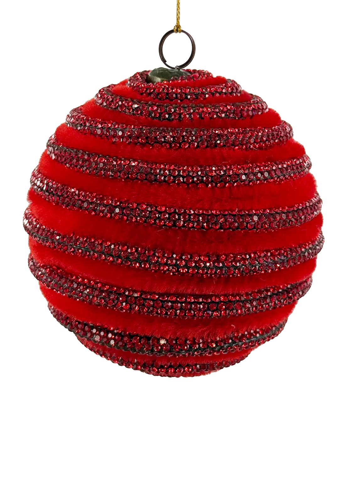 Shishi Diamond-Fur kerstbal 8 cm - voorkant rood