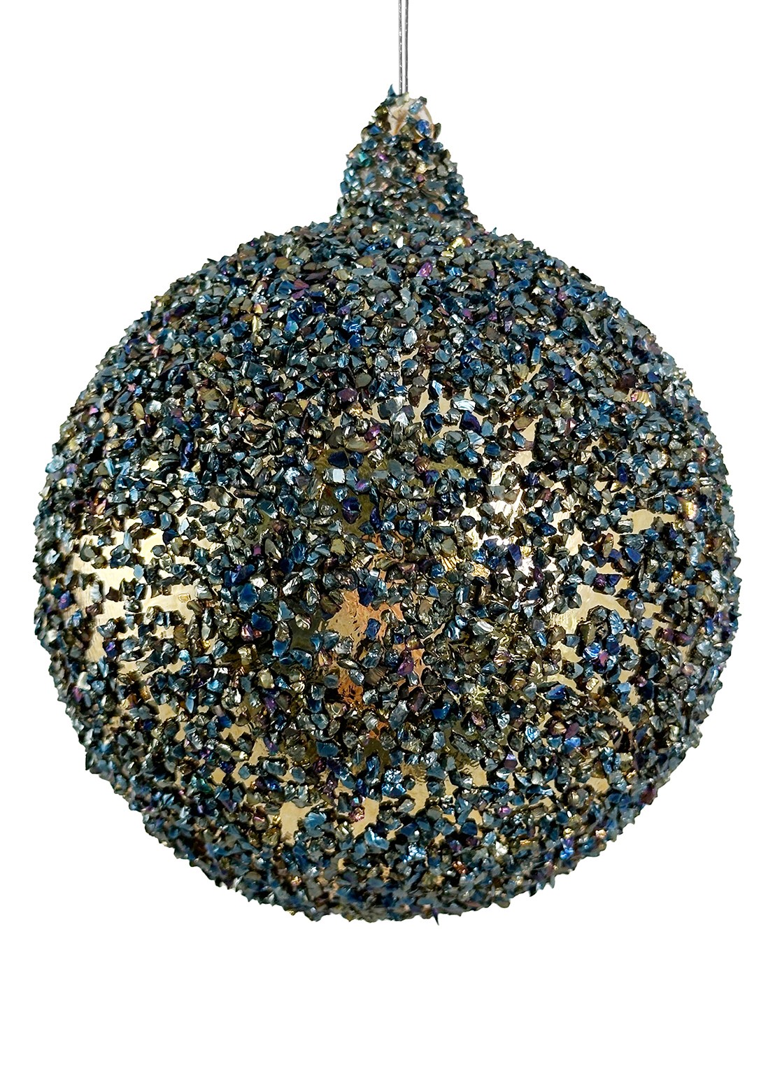 Shishi Glitter kerstbal 12 cm - voorkant goud