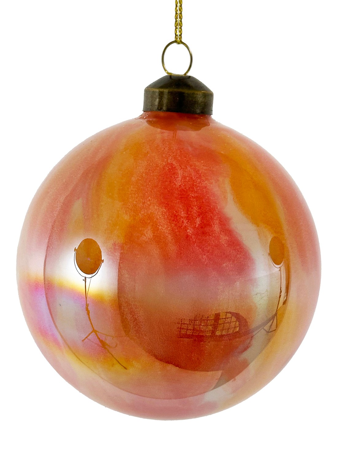 Shishi Kerstbal 10 cm - voorkant orange